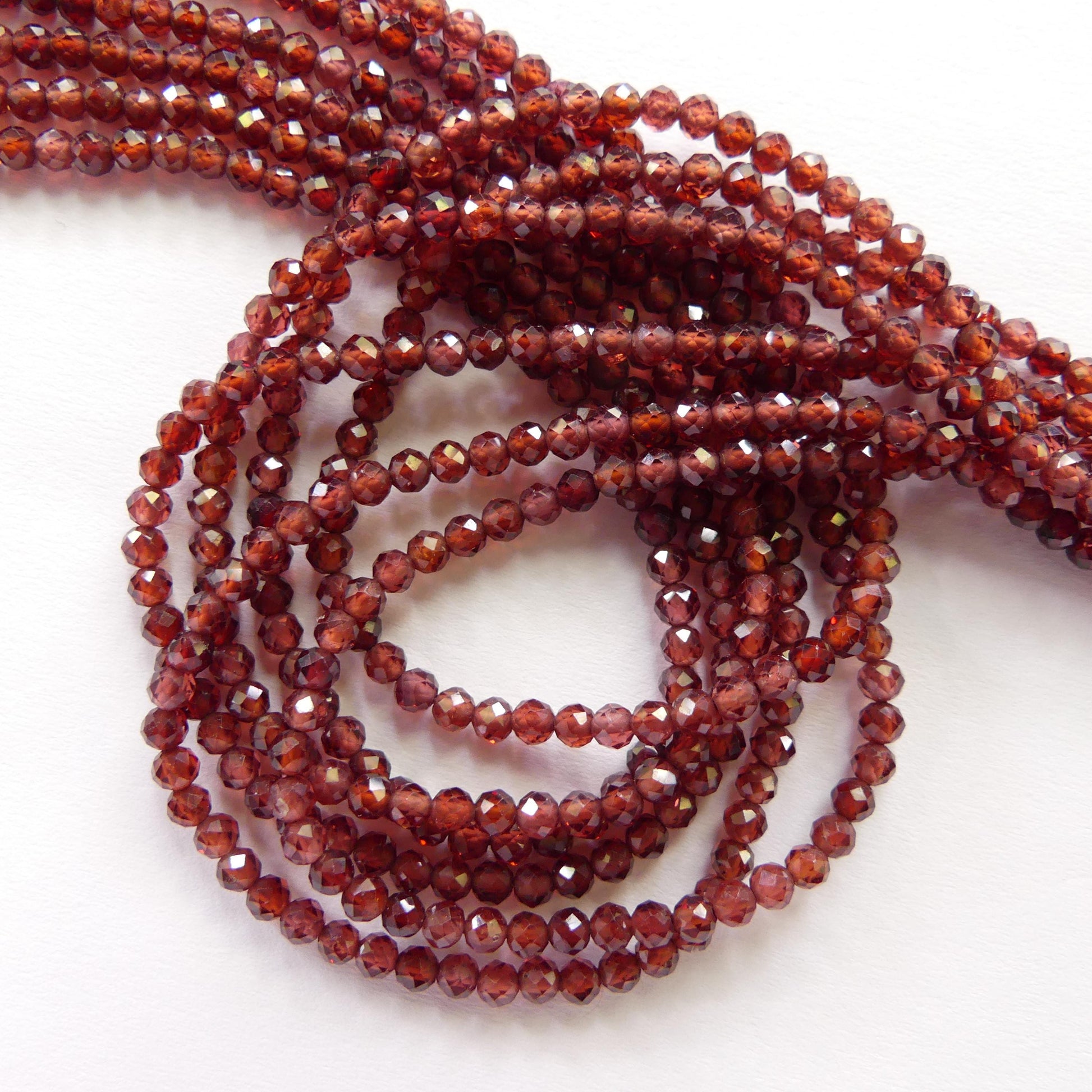 3mm AAA Almandine Garnet Beads Micro Faceted Beads 15" Natural Brown Garnet Gemstone Beads Beading Crafter Gift