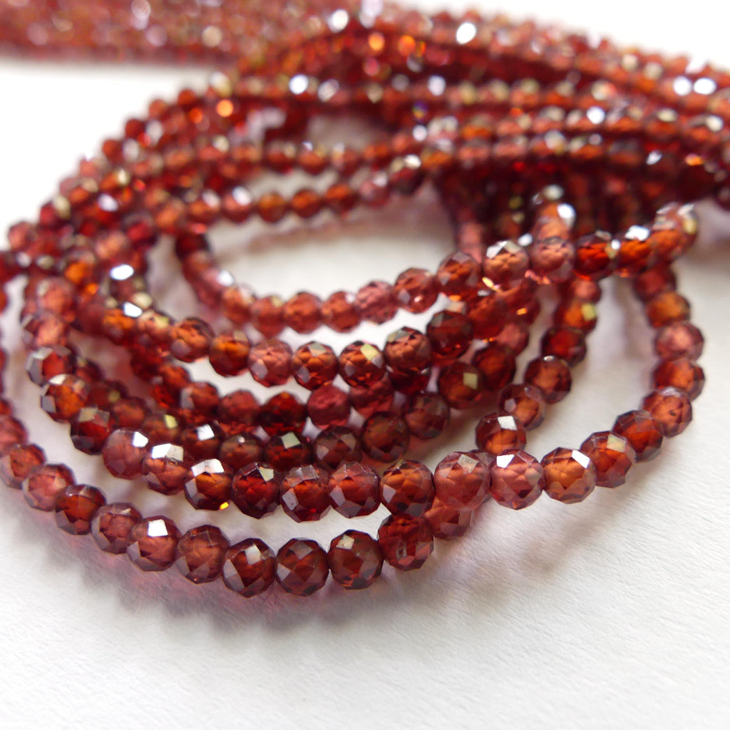 3mm AAA Almandine Garnet Beads Micro Faceted Beads 15" Natural Brown Garnet Gemstone Beads Beading Crafter Gift