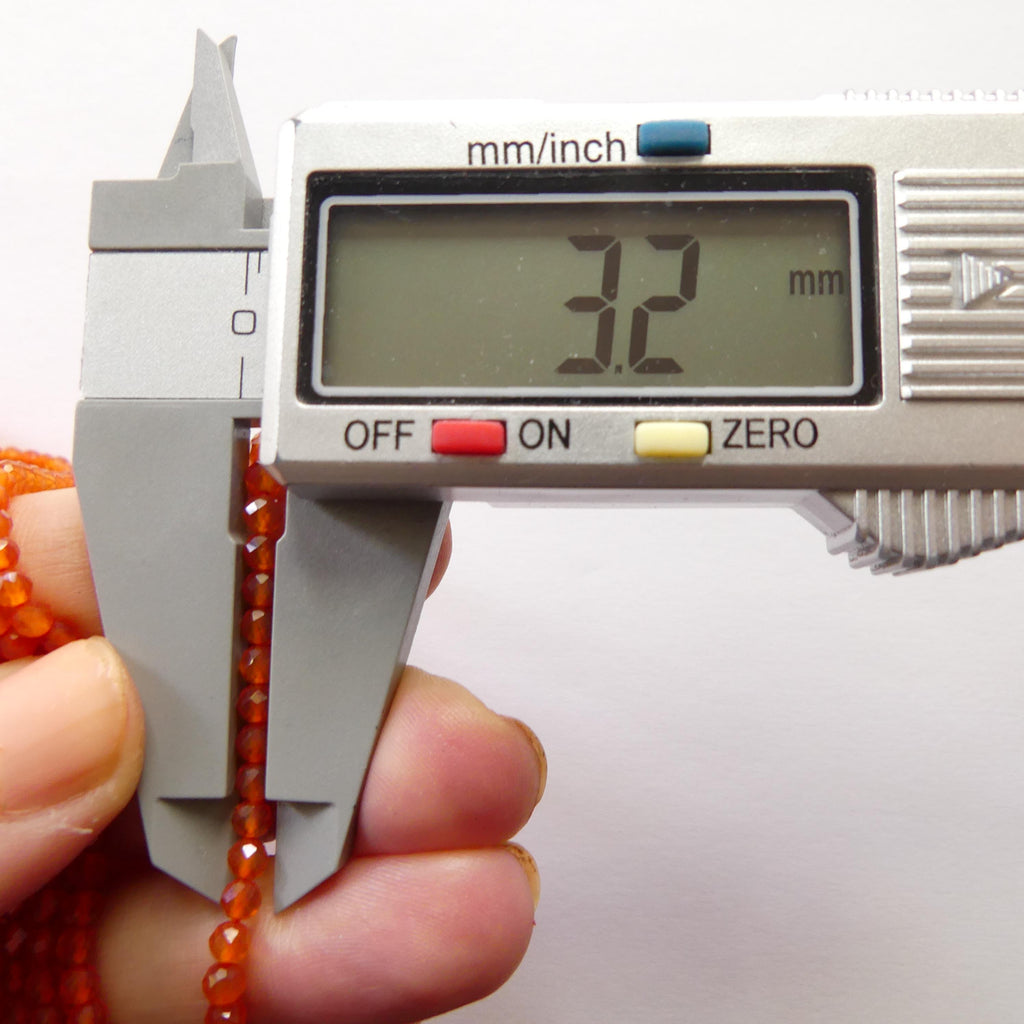 3mm Natural Orange AAA Carnelian Faceted Beads 13" Genuine Gemstone Beads for Jewelry Making Beading Craft Gift Beads Self-Love Abundance