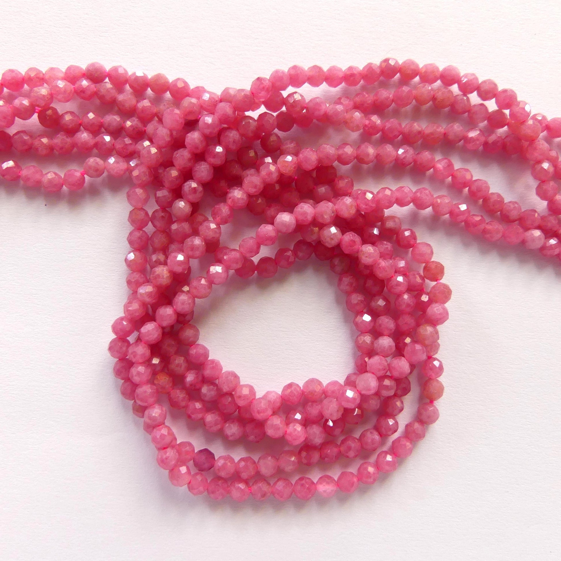 3mm AAA Rhodonite Beads Faceted 15" Pink Genuine Gemstone Beads for Jewelry Making Beading Craft Gift Beads Self-Love Abundance