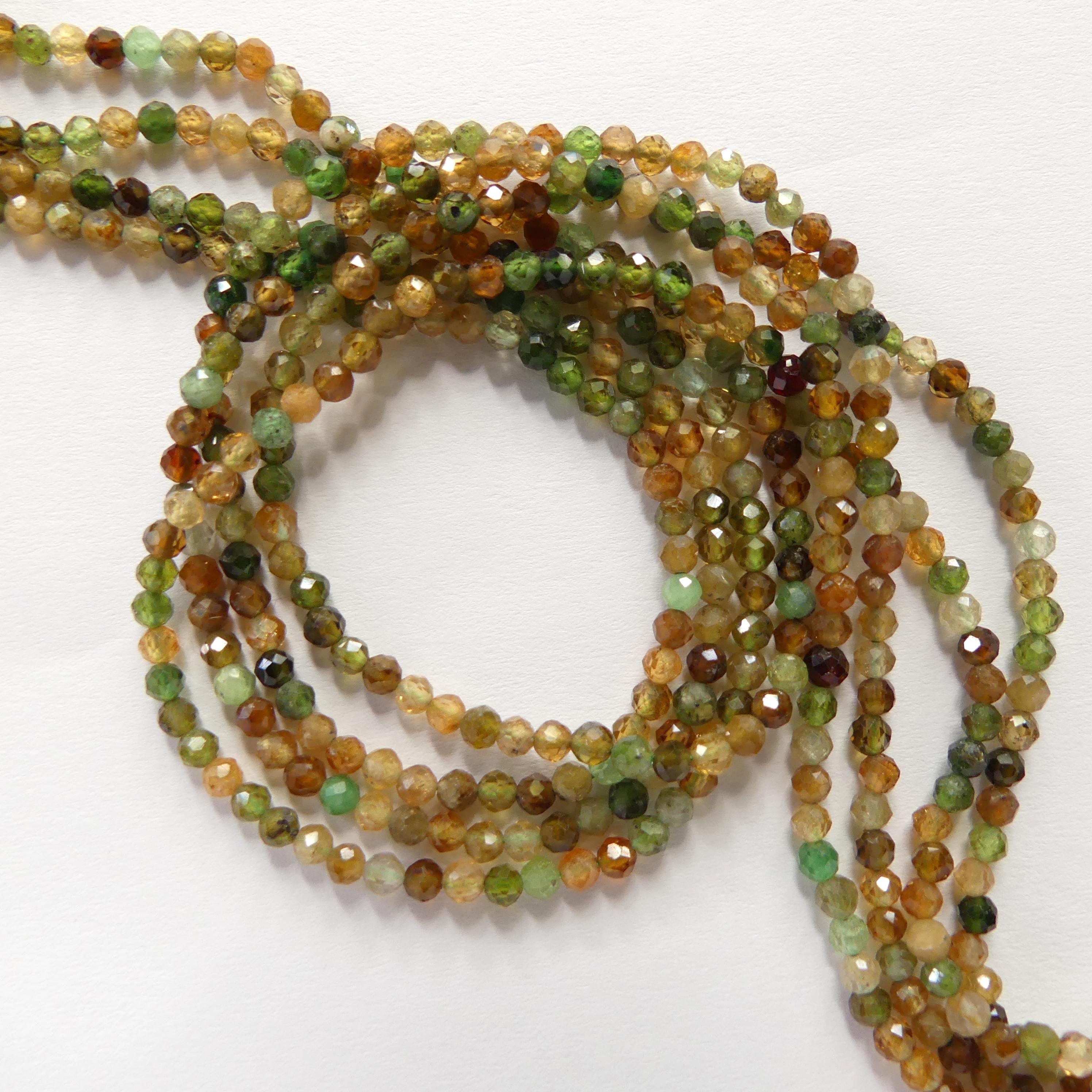 3mm Petro Tourmaline Green Yellow Micro Faceted Beads 15" Sparkly Gemstone Beads for Jewelry Making Beading Gift Crafter October Birthstone