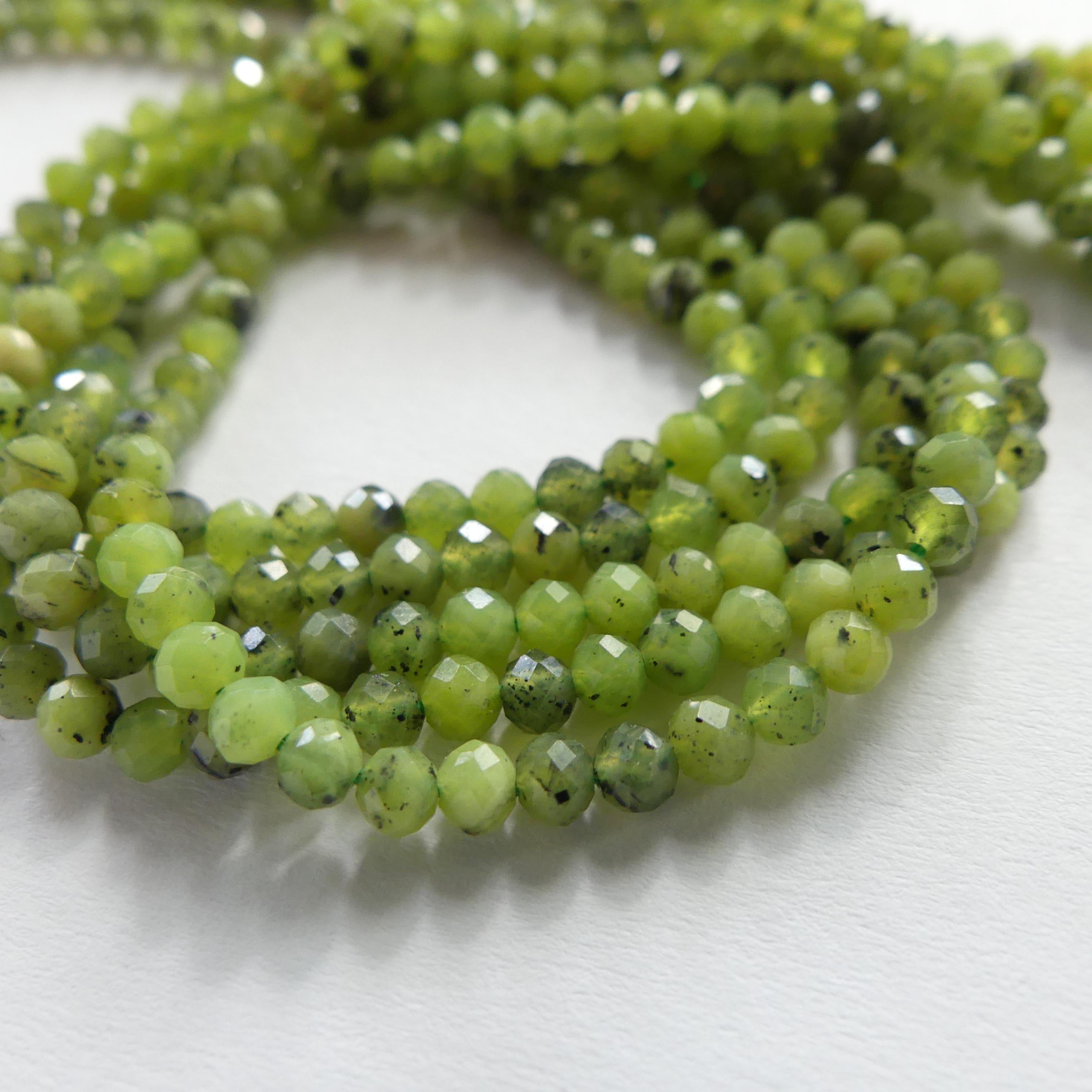 3mm AAA Canadian Jade Beads 15" Green Jade Nephrite Genuine Gemstone Beads Natural Jade for Jewelry Making Beading Craft Gift Beads