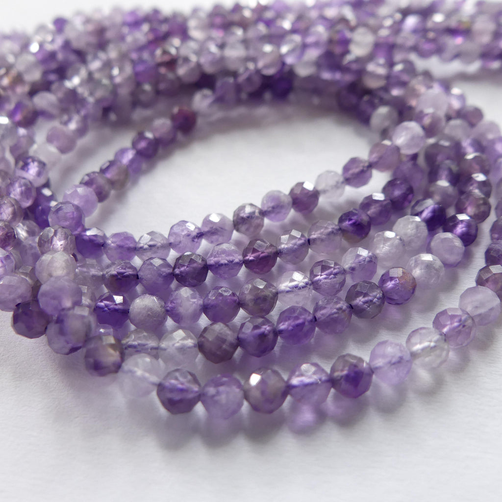 3mm AAA Lace Amethyst Beads Micro Faceted Beads 15" Purple Natural Amethyst Lilac Gemstone Beads Beading Crafter Gift February Birthstone