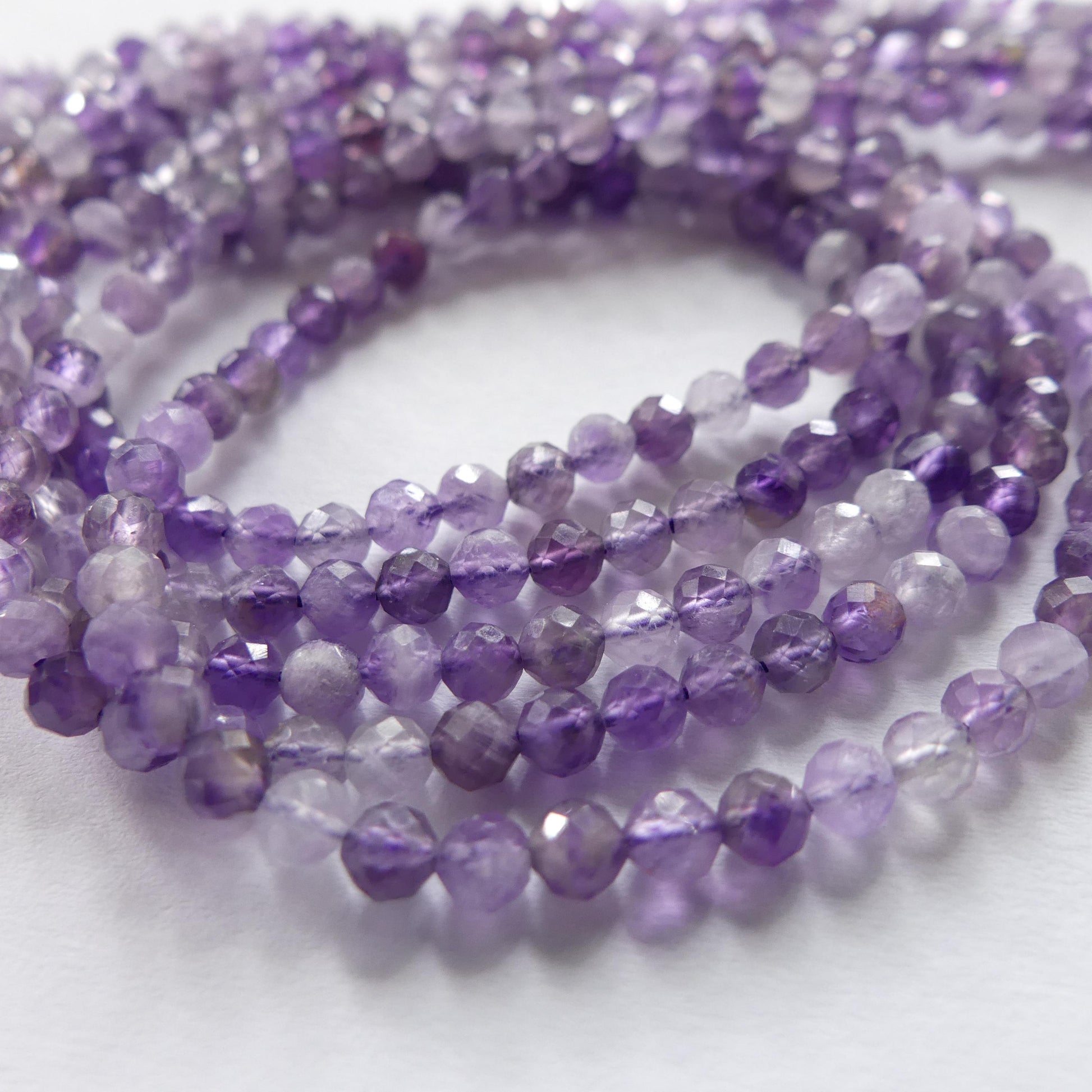 3mm AAA Lace Amethyst Beads Micro Faceted Beads 15" Purple Natural Amethyst Lilac Gemstone Beads Beading Crafter Gift February Birthstone