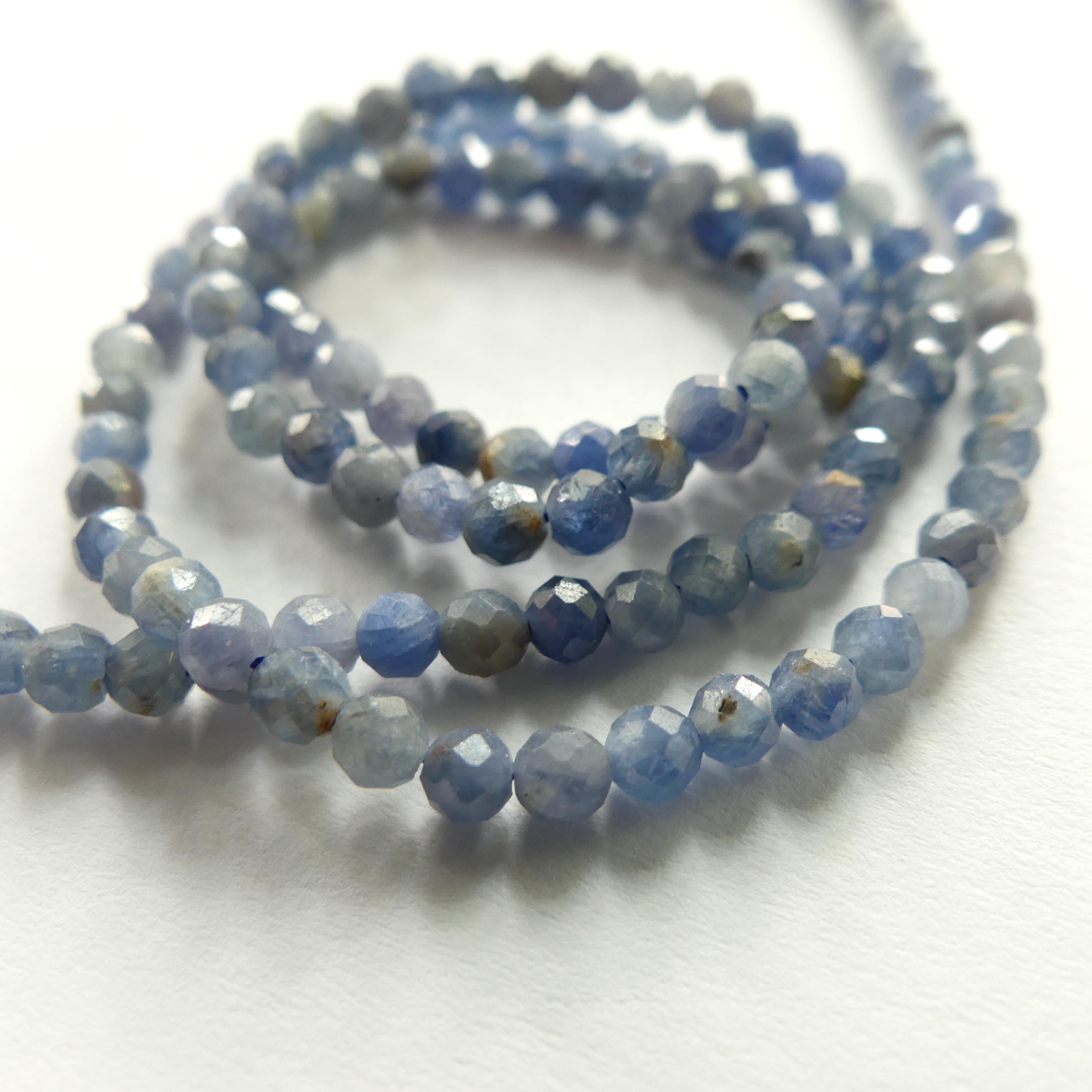 3mm Sri Lanka Sapphire Beads Faceted 15" Medium Blue Sapphire Genuine Gemstone Beads Jewelry Making Beading Craft Gift September Birthstone