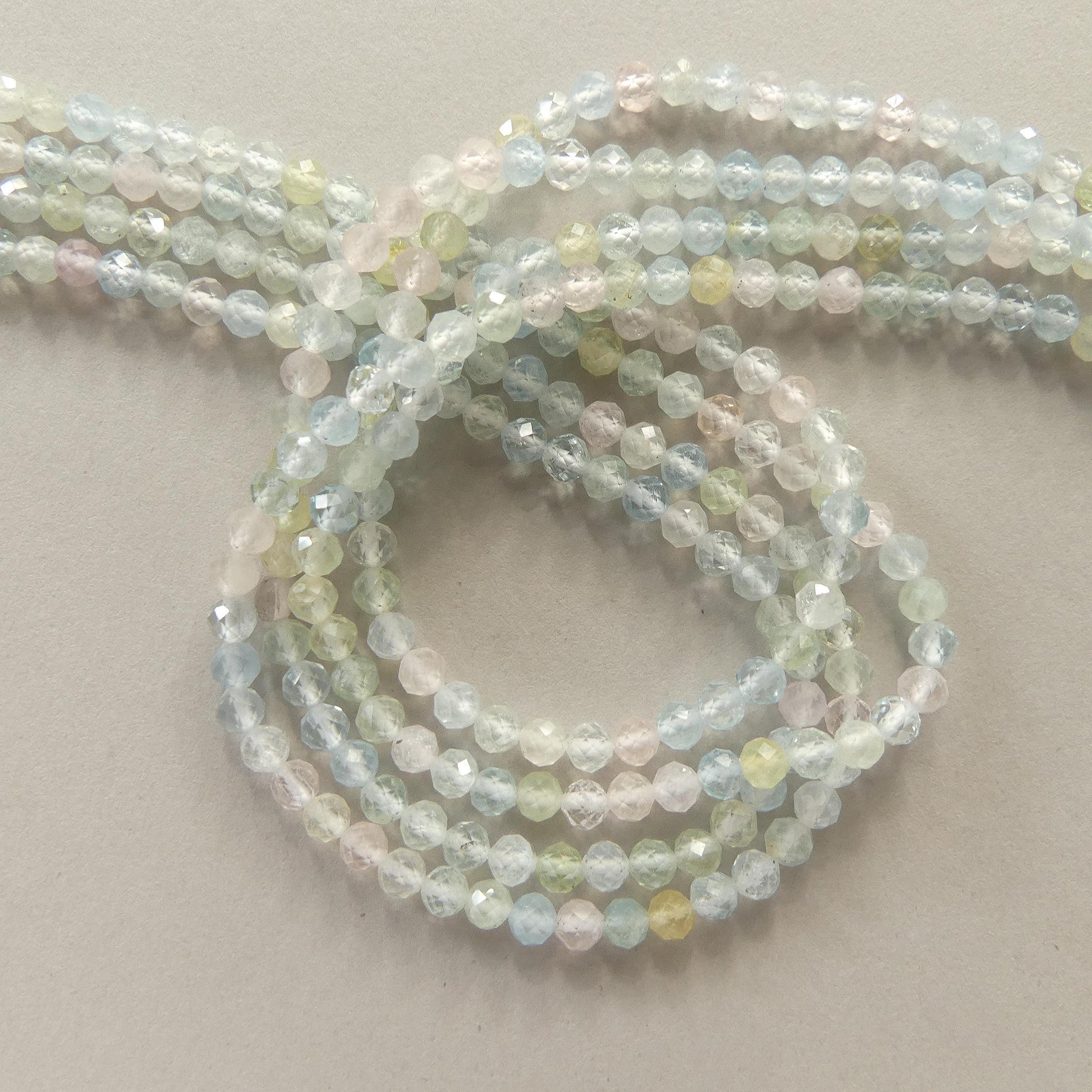 3mm AAA Multi Aquamarine Beads Faceted 15" Natural Genuine Pastel Gemstone Beads Jewelry Making Beading Craft Gift Beads March Birthstone