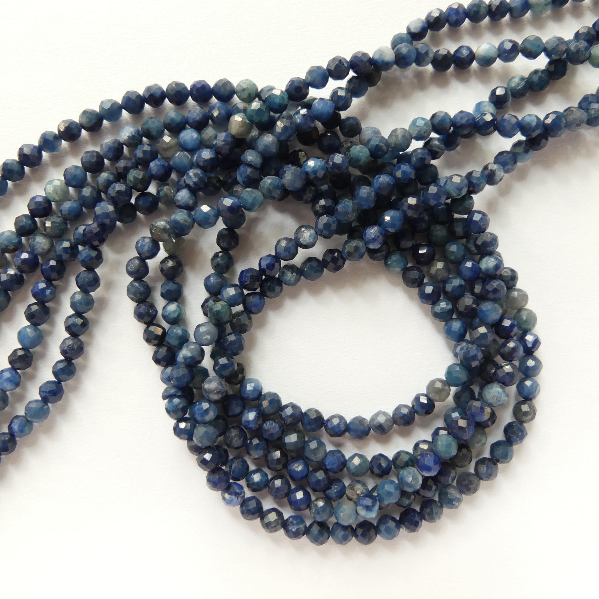 3.5mm Rare Sierber Agate Faceted Beads 15" Blue Genuine Agate Gemstone Beads for Jewelry Making Beading Craft Gift Small Beads Tiny