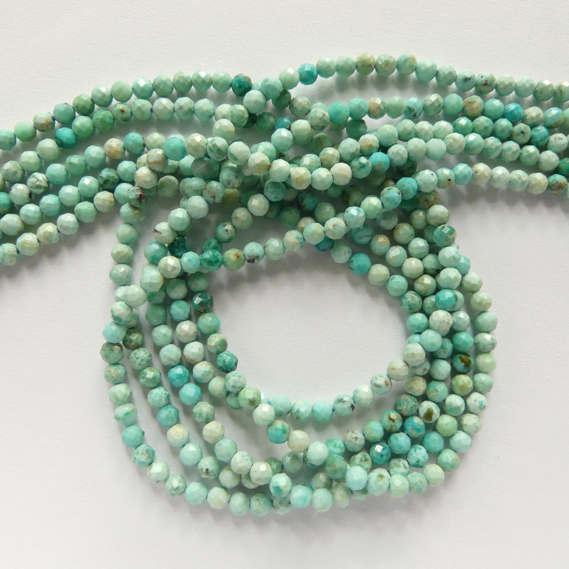 3mm AAA Peruvian Turquoise Faceted Beads 15" Peru Turquoise Genuine Gemstone Beads Jewelry Making Beading Craft Gift December Birthstone