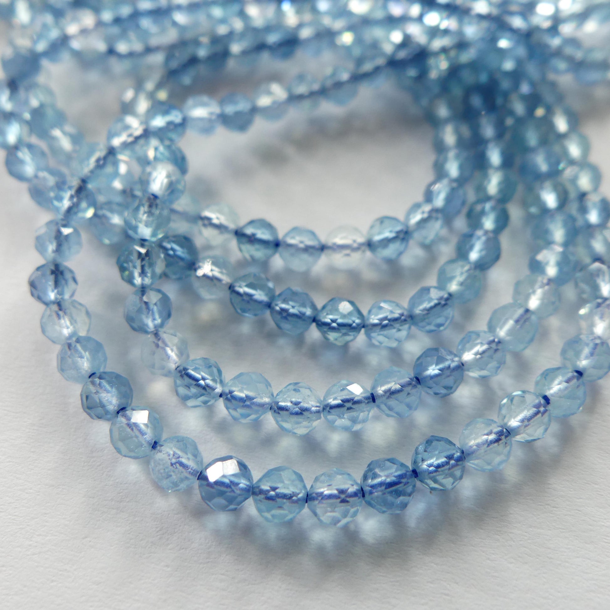 3mm AAA Santa Maria Aquamarine Beads Faceted 15" Natural Genuine Gemstone Beads for Jewelry Making Beading Craft Gift Beads March Birthstone