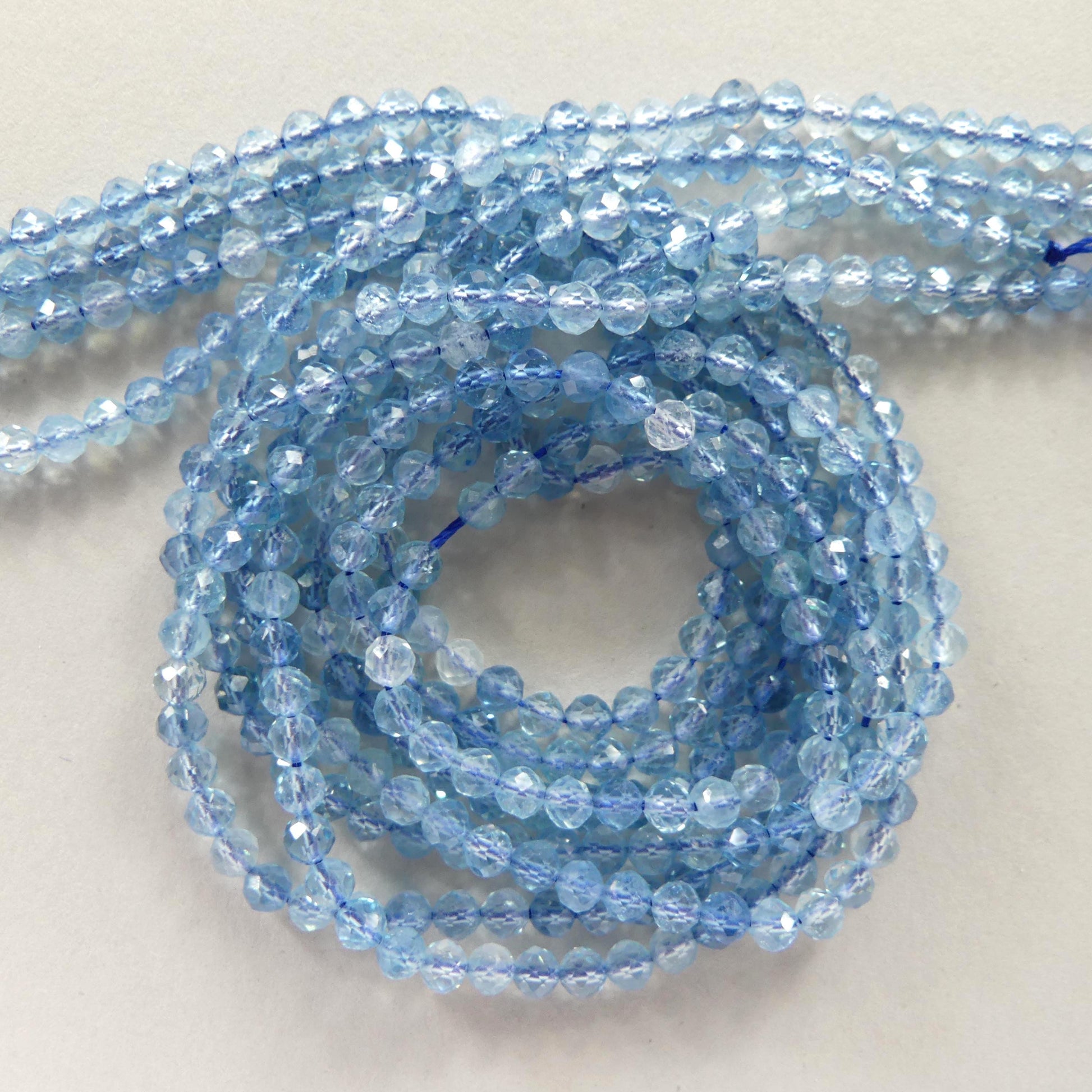 3mm AAA Santa Maria Aquamarine Beads Faceted 15" Natural Genuine Gemstone Beads for Jewelry Making Beading Craft Gift Beads March Birthstone