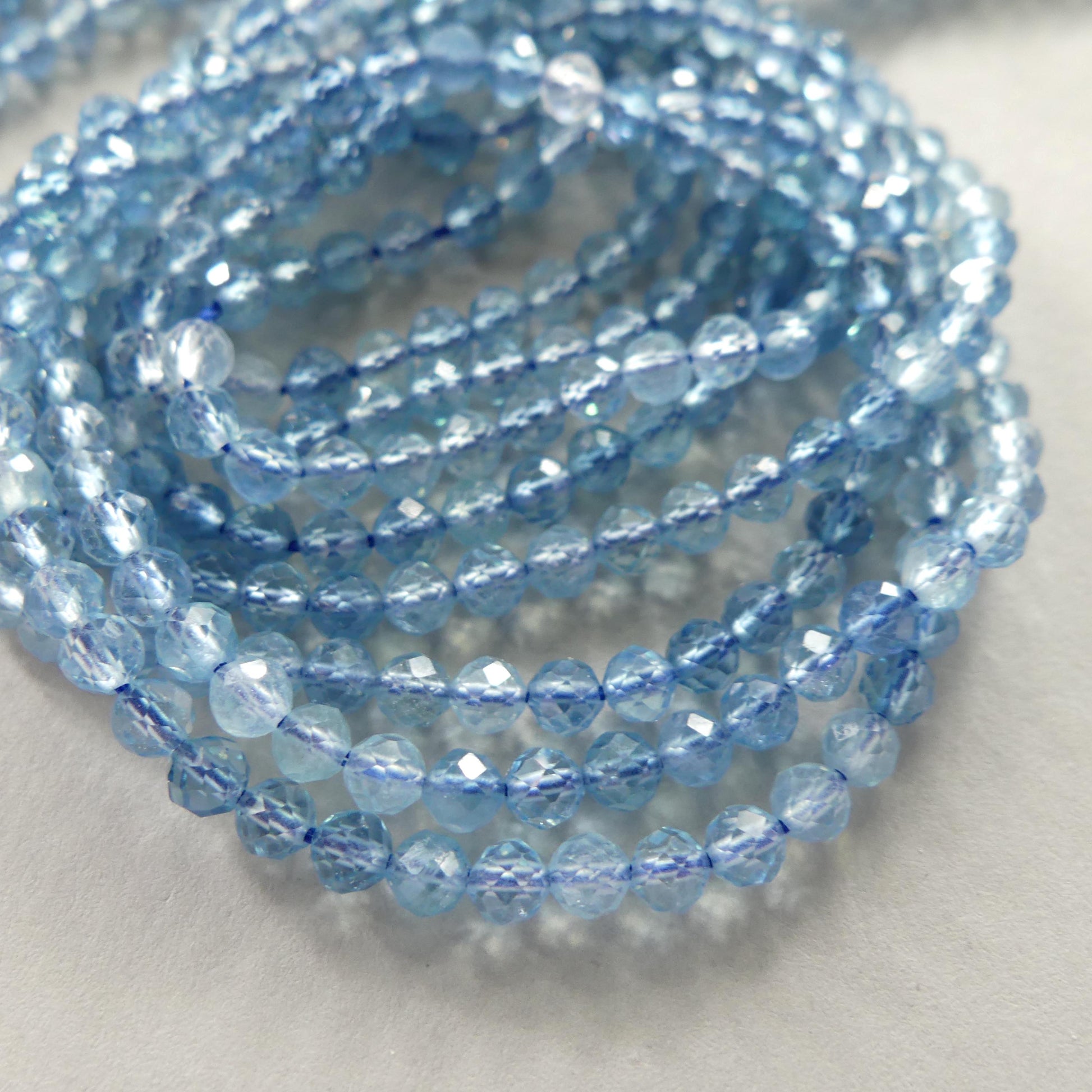 3mm AAA Santa Maria Aquamarine Beads Faceted 15" Natural Genuine Gemstone Beads for Jewelry Making Beading Craft Gift Beads March Birthstone