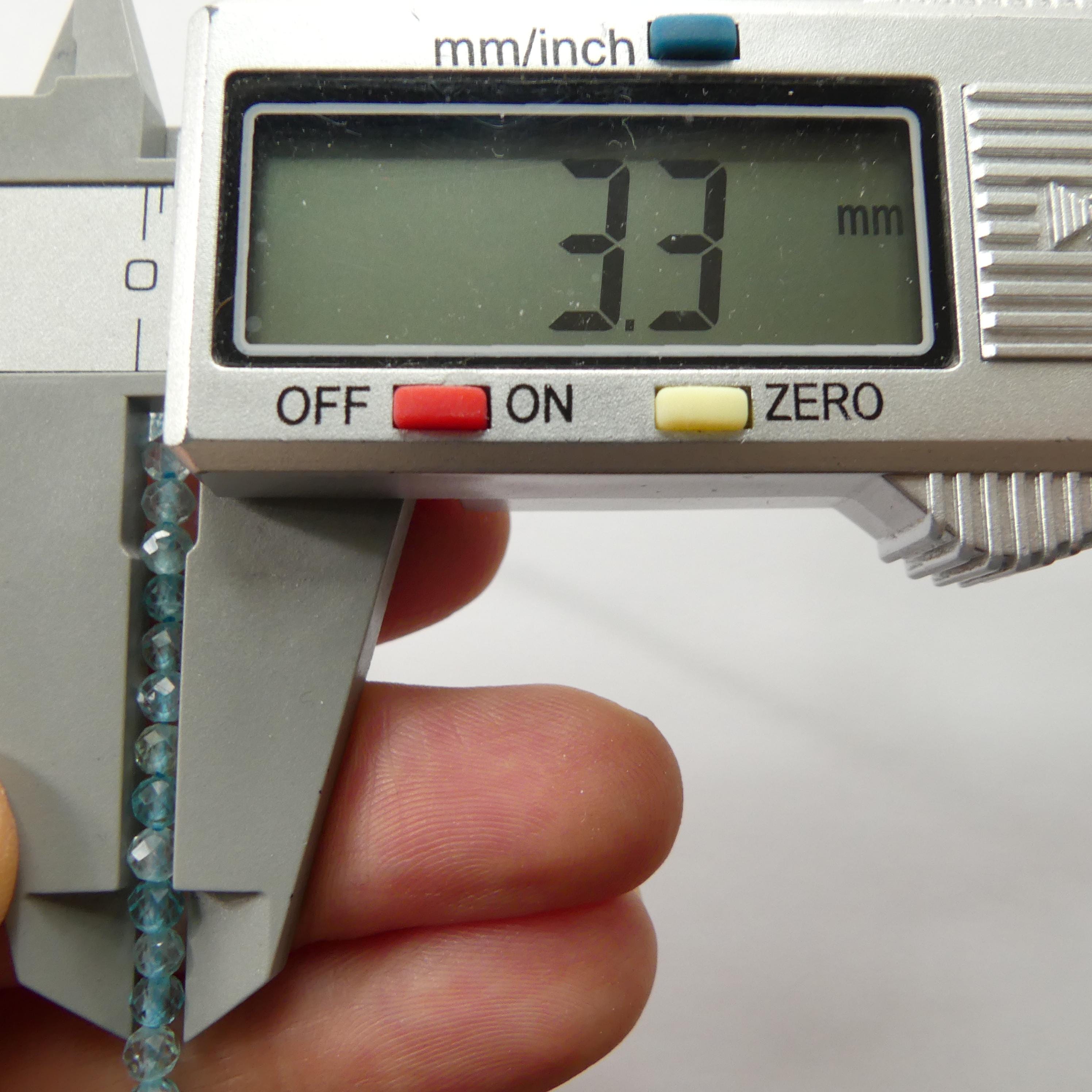 3mm AAA Sky Blue Apatite Faceted Beads 15" Genuine Gemstone Beads for Jewelry Making Beading Craft Gift Beads