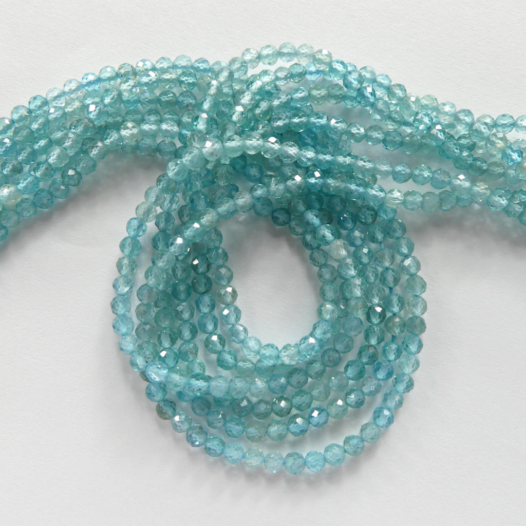 3mm AAA Sky Blue Apatite Faceted Beads 15" Genuine Gemstone Beads for Jewelry Making Beading Craft Gift Beads