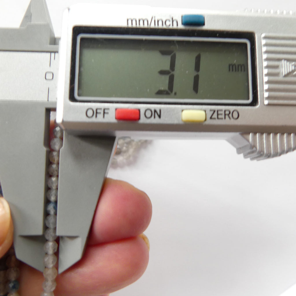 3mm Dumortierite Quartz Micro Faceted Beads Genuine Beads 15" Dumortierite in Clear Quartz Gemstone Beads Beading Crafter Gift