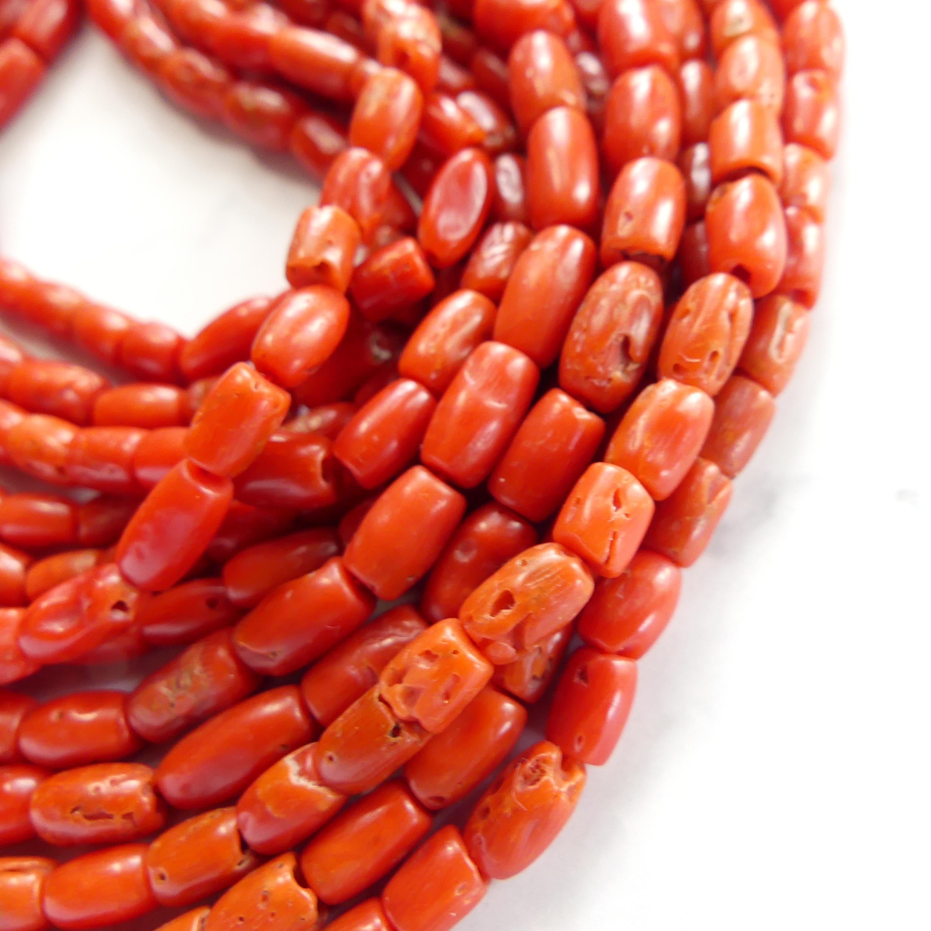 4mm Natural Rough Italian Coral Tube Beads Genuine Raw Red Coral Beads Red Gemstone Beads for Jewelry Making Gift for crafter