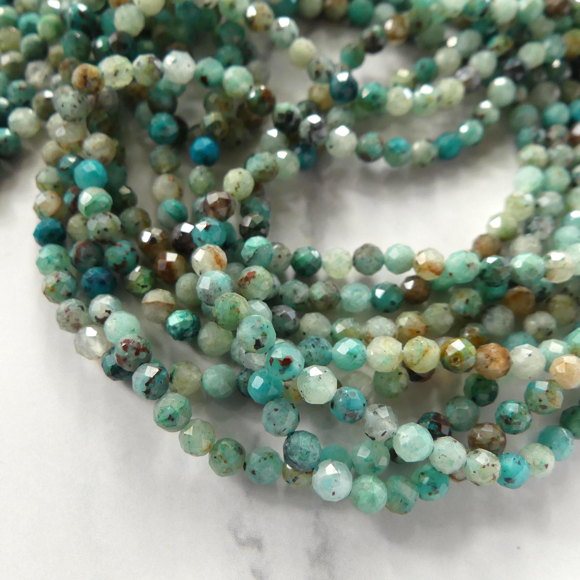 3.5mm Chrysocolla Cuprite Beads Micro Faceted 15" AAA Chrysocolla Gemstone Beads Beading Crafter Gift DIY Jewelry making