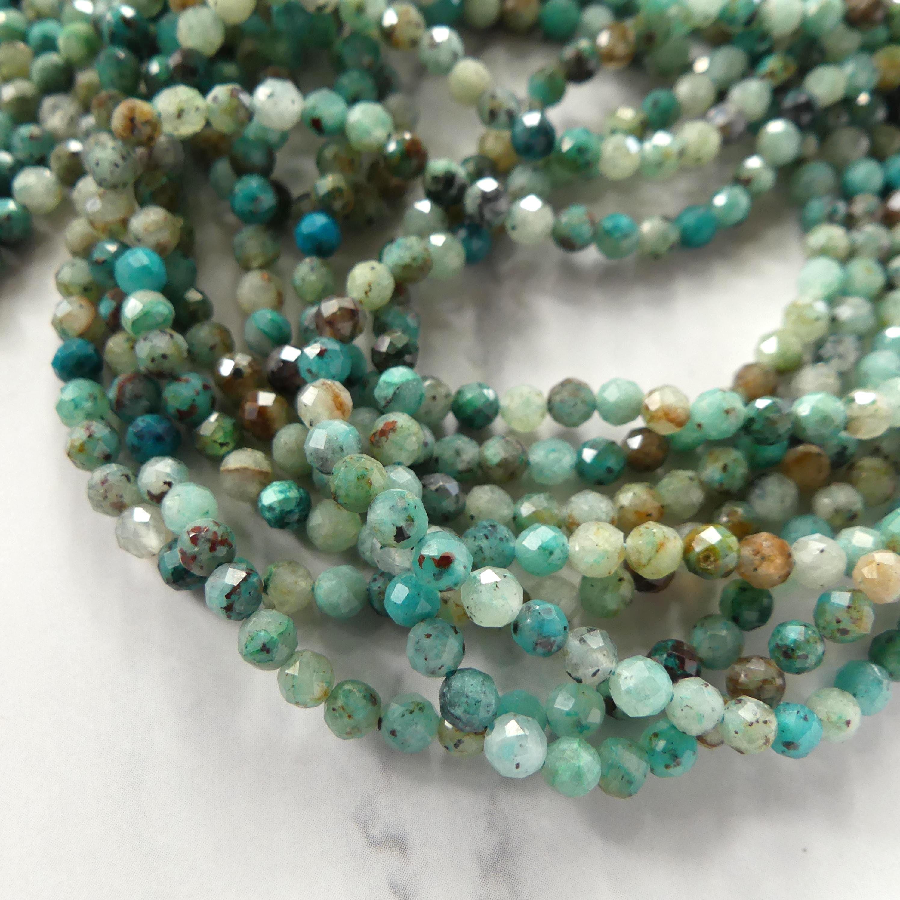 3.5mm Chrysocolla Cuprite Beads Micro Faceted 15" AAA Chrysocolla Gemstone Beads Beading Crafter Gift DIY Jewelry making