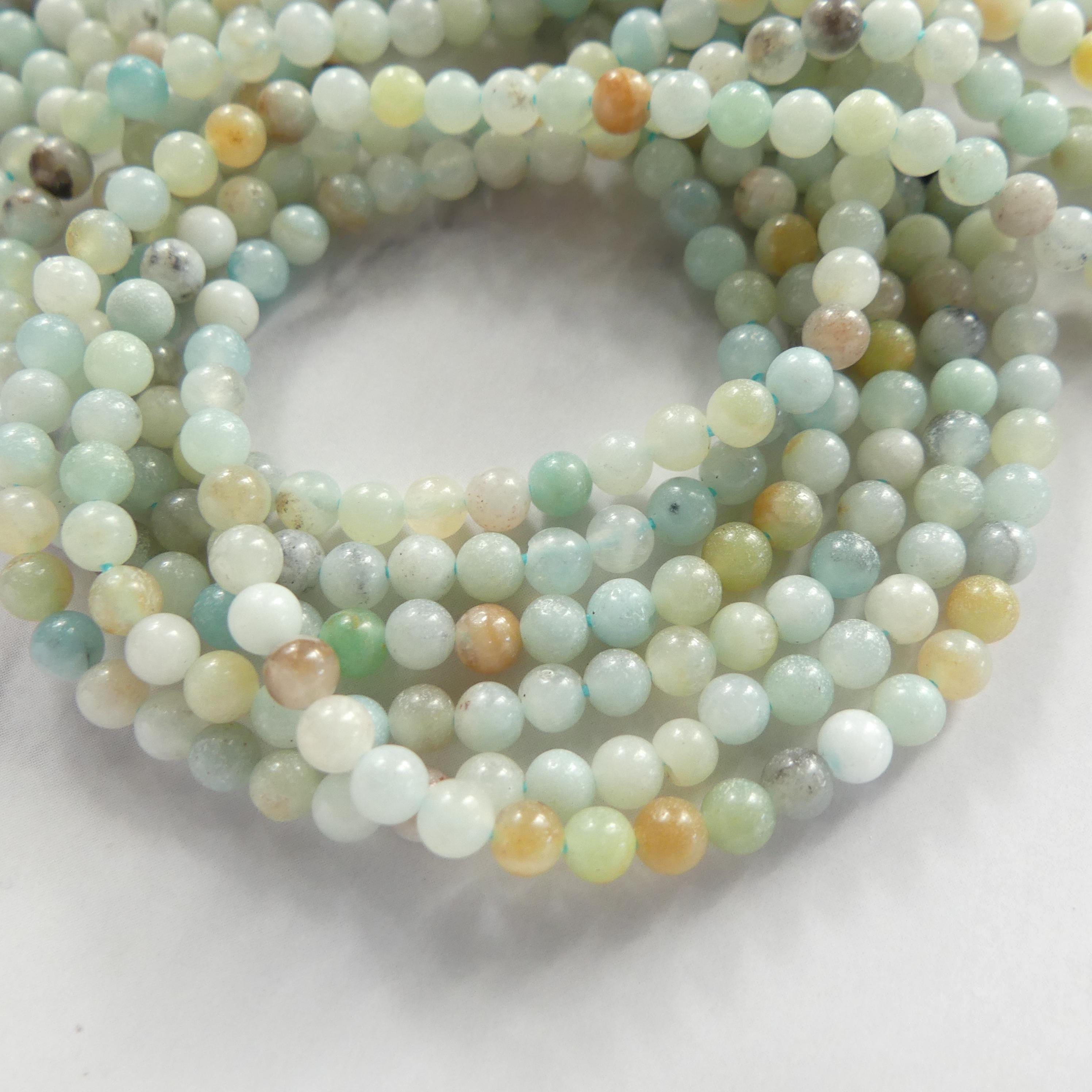 3mm Smooth Amazonite Beads 15" Multi Color amazonite Genuine Gemstone Beads for Jewelry Making Beading Craft Gift Beads