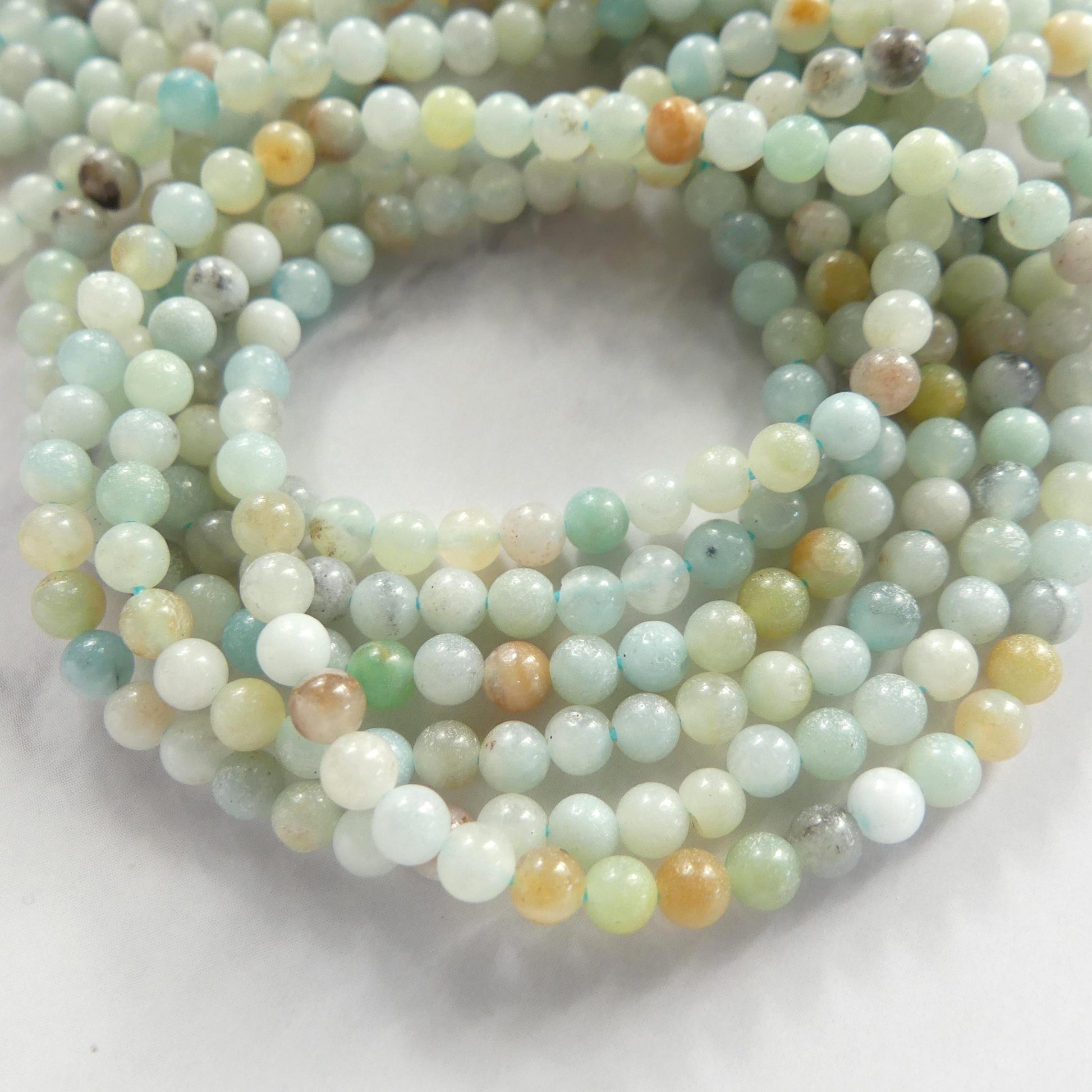 3mm Smooth Amazonite Beads 15" Multi Color amazonite Genuine Gemstone Beads for Jewelry Making Beading Craft Gift Beads