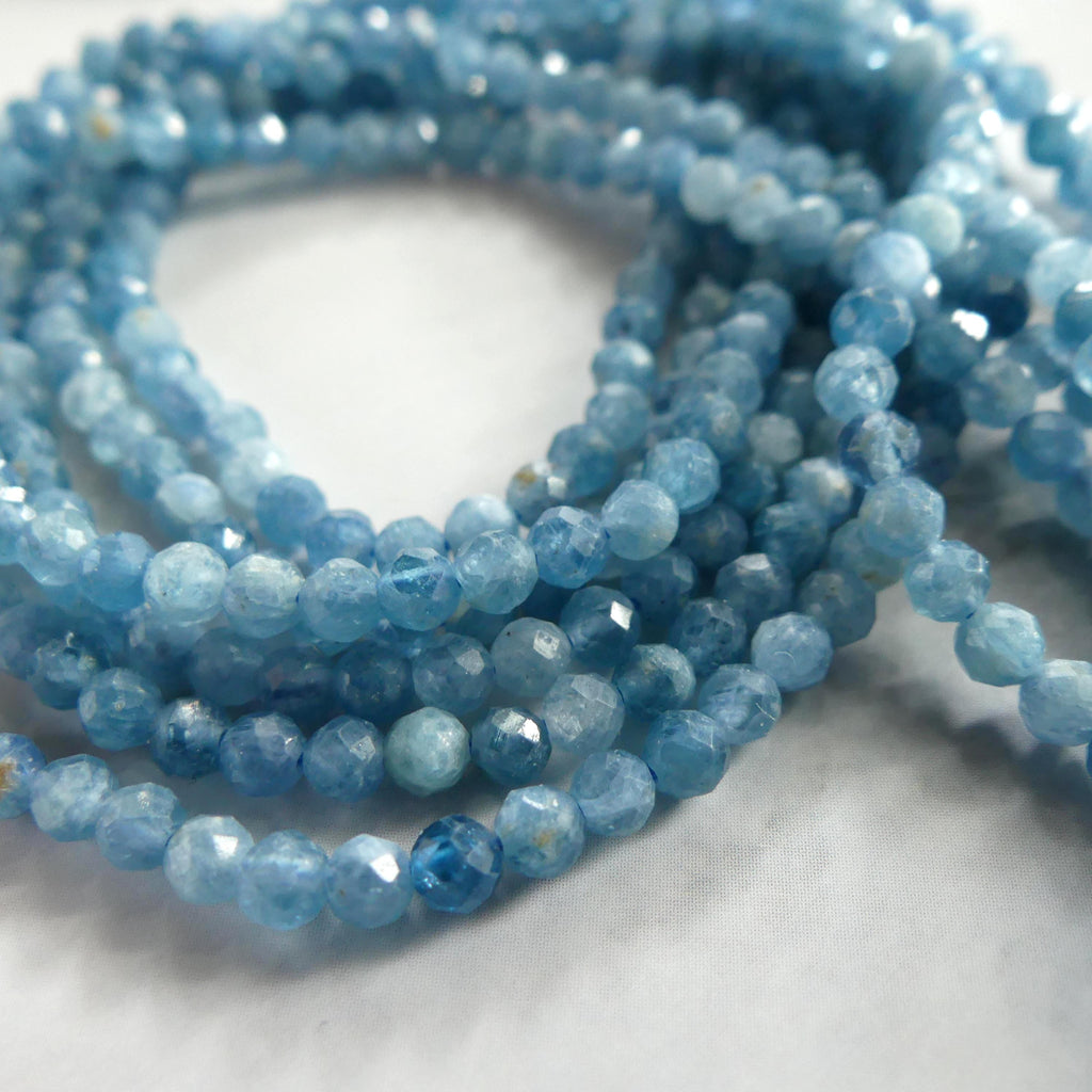 3mm Paraiba Kyanite Beads Micro Faceted Beads 15" Rare Kyanite Gemstone Beads Beading Crafter Gift