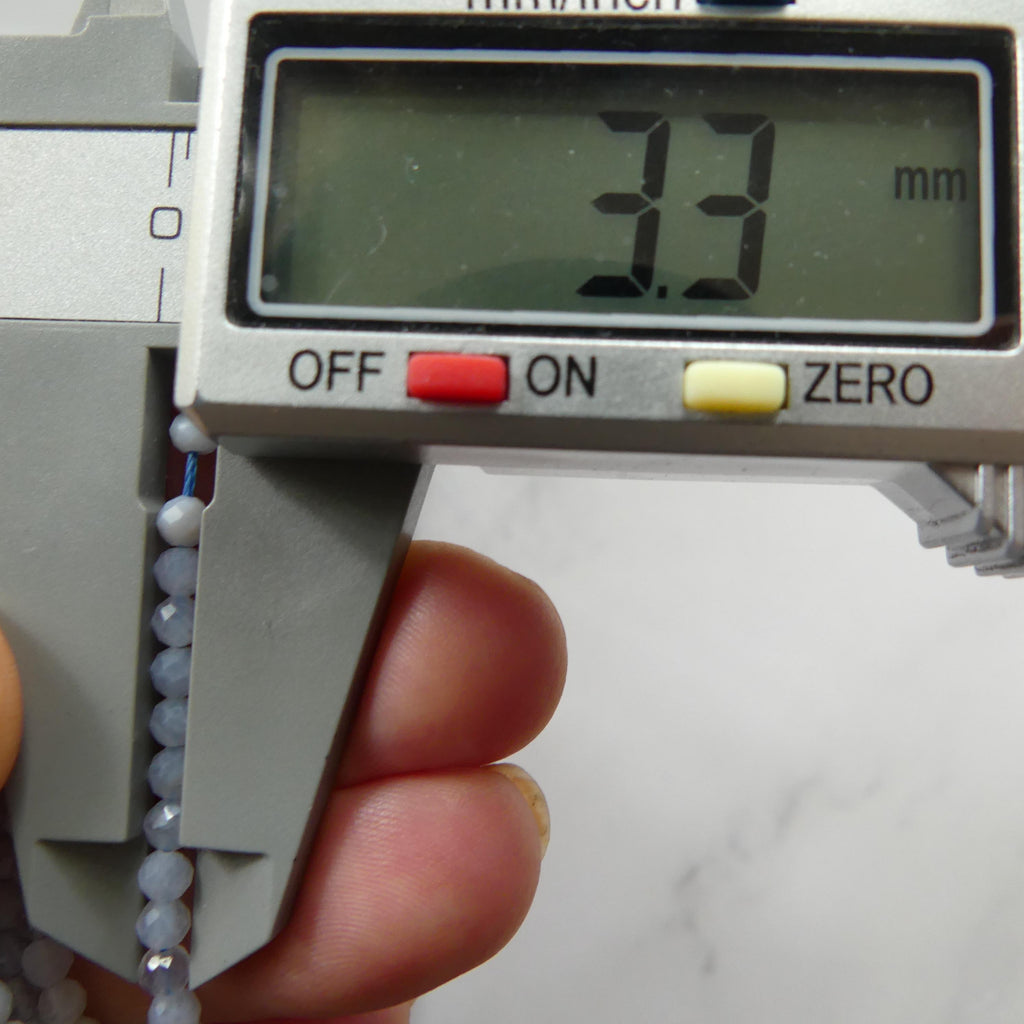 3mm Natural Blue Lace Agate Micro Faceted Beads 15" Pale Blue Genuine Gemstone Beads for Jewelry Making Beading Craft Gift