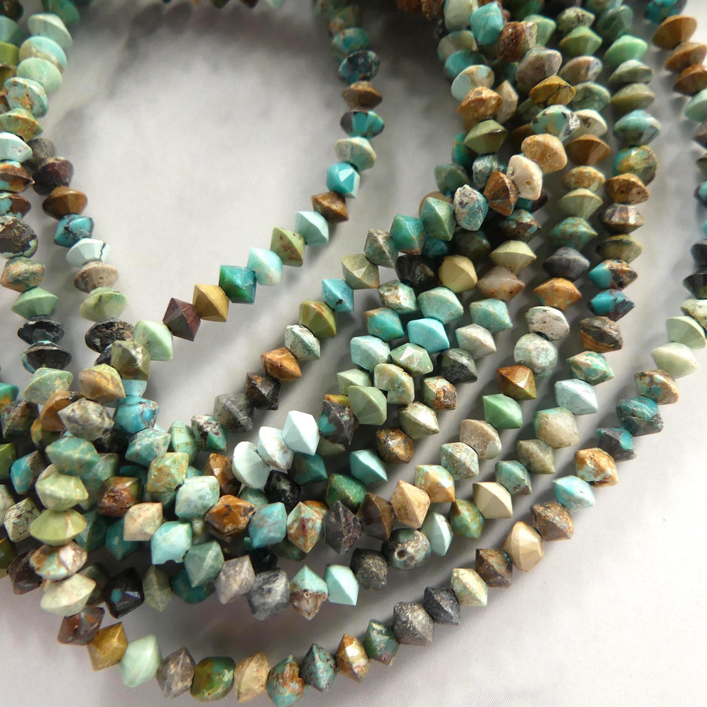 3mm Hubei Turquoise Bicone Beads 15" Blue Turquoise Genuine Gemstone Beads for Jewelry Making Beading Craft Gift Beads