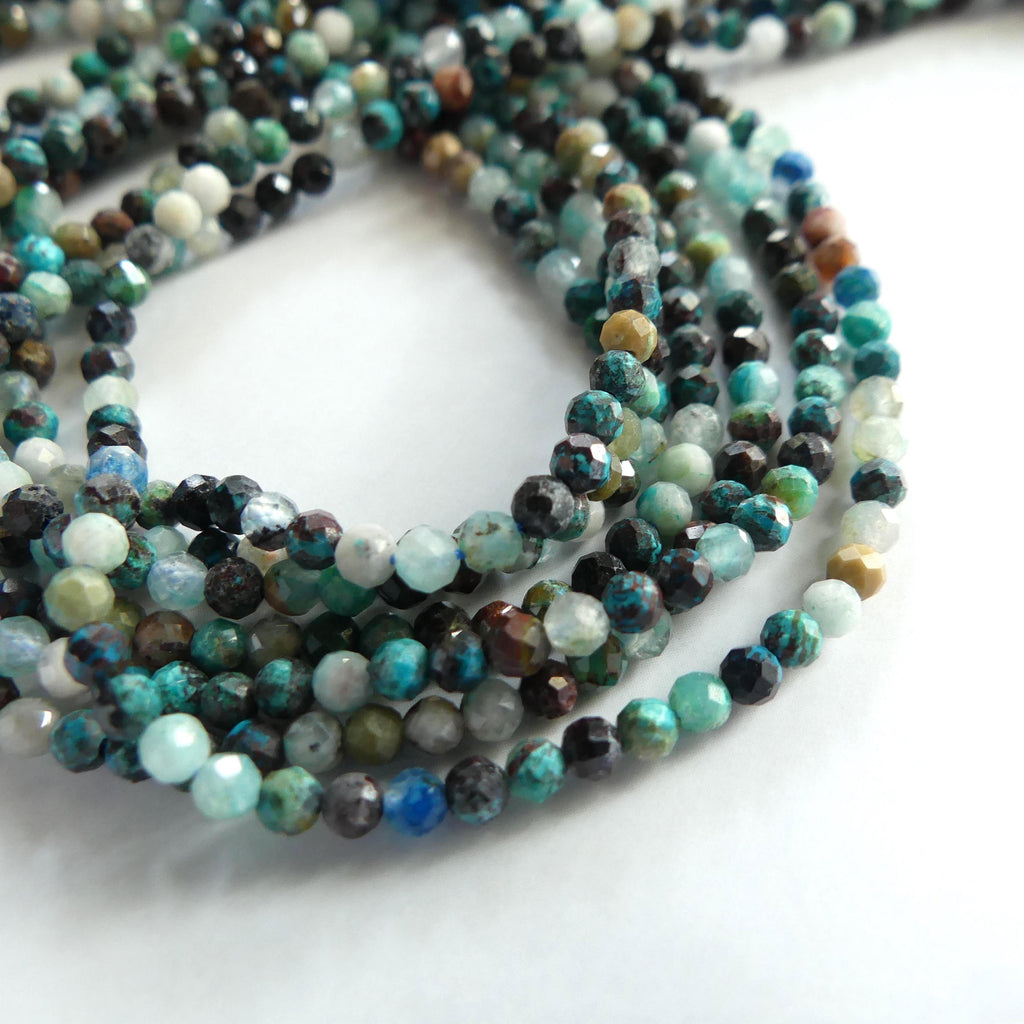 2.5mm Shattuckite Chrysocolla Beads Micro Faceted 15" Chrysocolla Gemstone Beads Beading Crafter Gift DIY Jewelry making