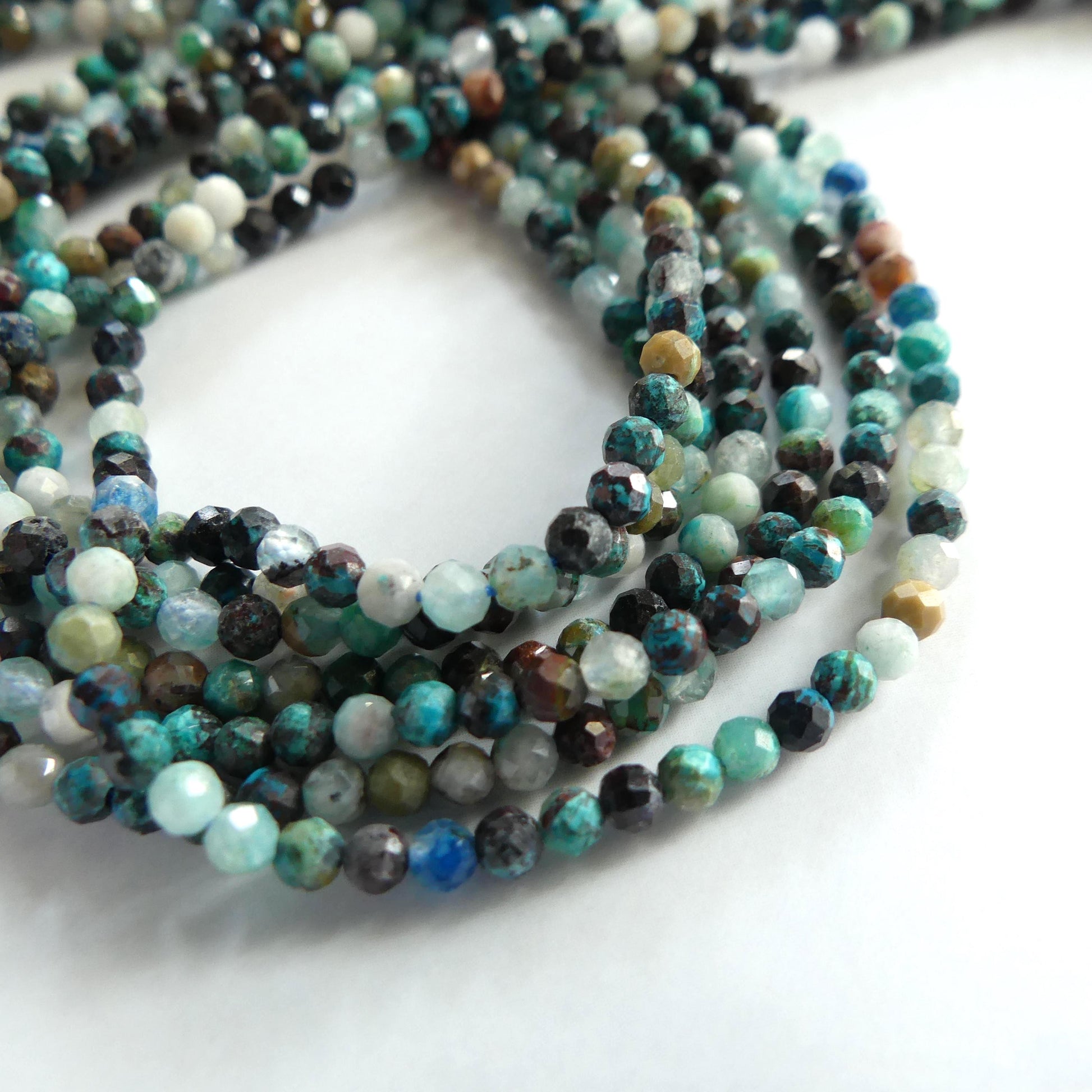 2.5mm Shattuckite Chrysocolla Beads Micro Faceted 15" Chrysocolla Gemstone Beads Beading Crafter Gift DIY Jewelry making