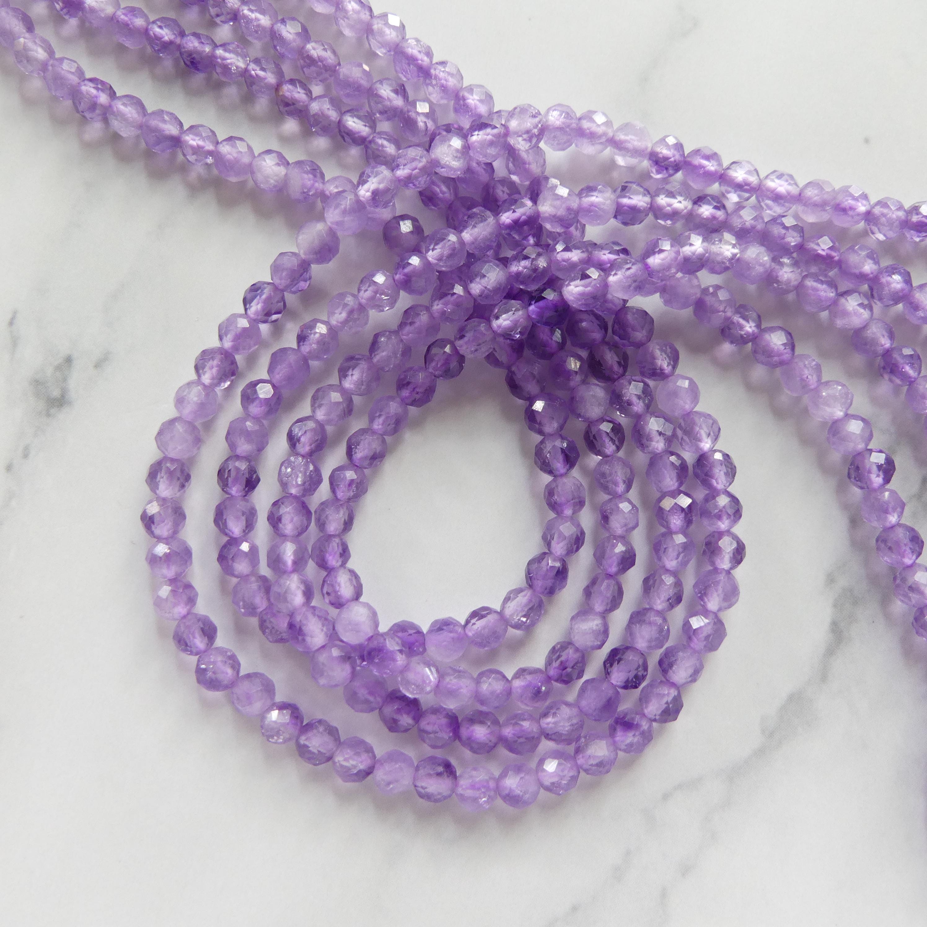 4mm Pink Amethyst Beads Faceted Beads 15" Natural Lilac Amethyst Gemstone Beads Beading Crafter Gift February Birthstone