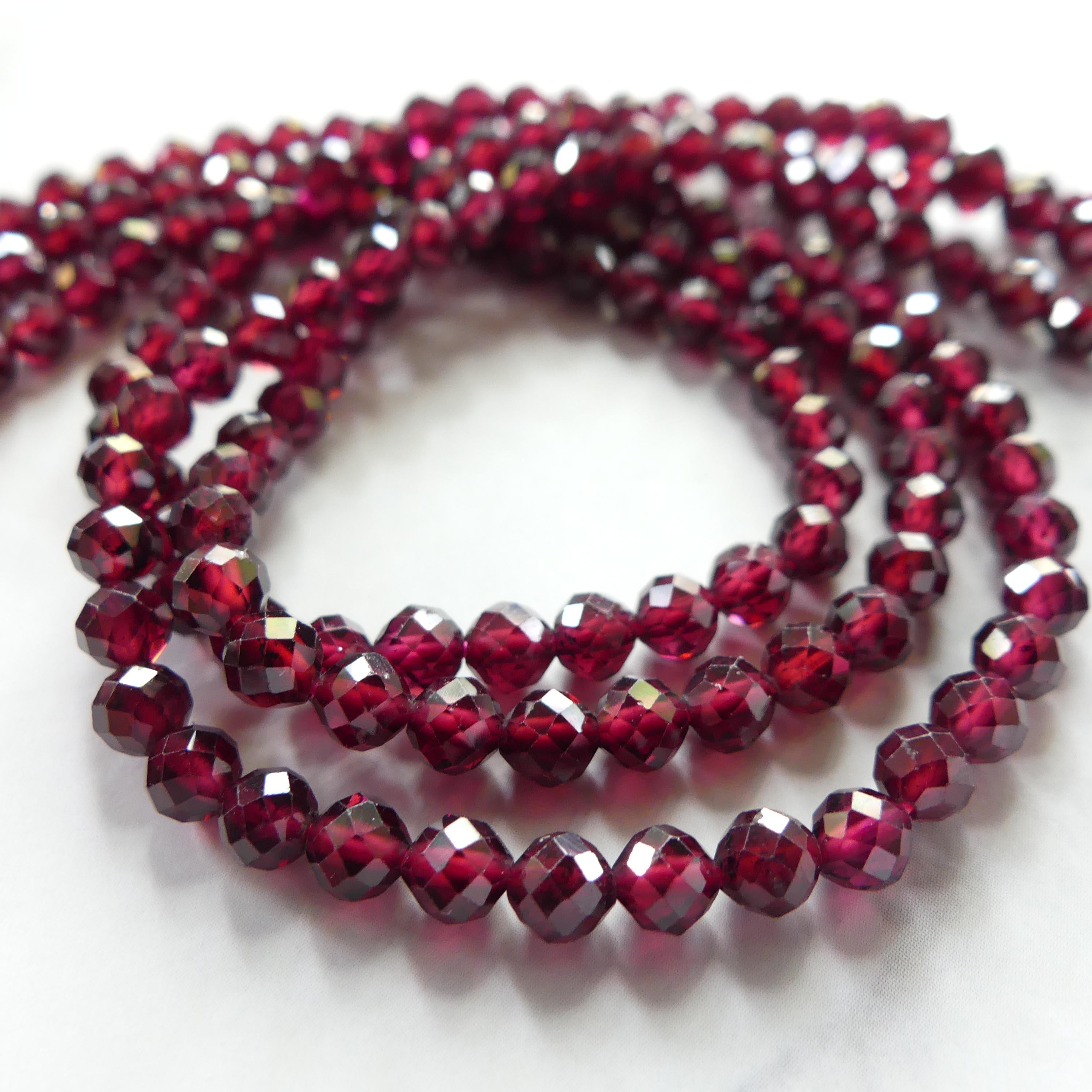 4mm AAA Pyrope Garnet Beads Faceted Beads 15" Natural Red Garnet Gemstone Beads Beading Crafter Gift January Birthstone Red Crystal Beads