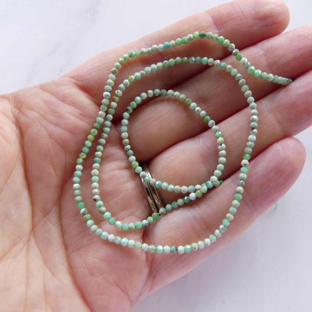 1.9mm Variscite Micro Faceted Beads 15" Green Rare Gemstone Beads for Jewelry Making Beading Gift Crafter