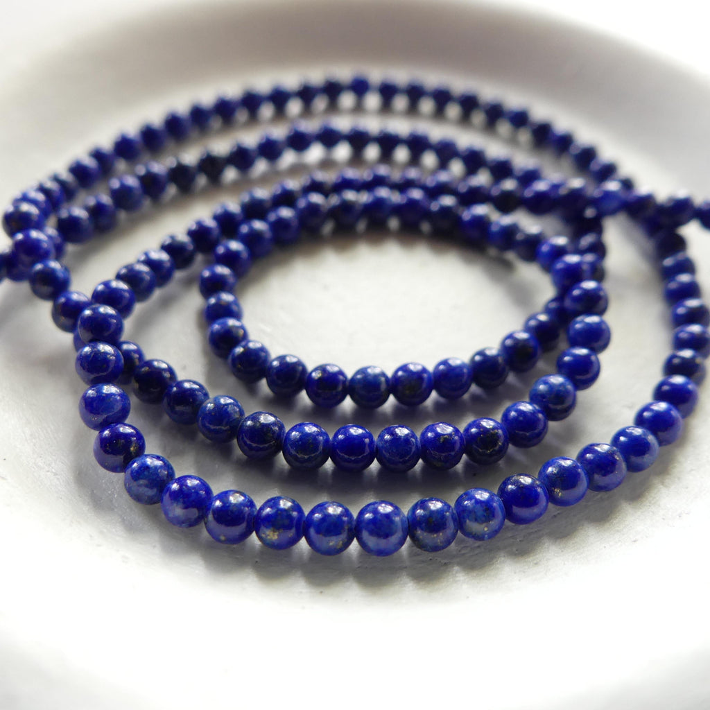 2.5mm Smooth Lapis Lazuli Beads 15" Blue Lapis Gemstone Beads for Jewelry Making Beading Craft Gift Beads DIY Jewelry Making
