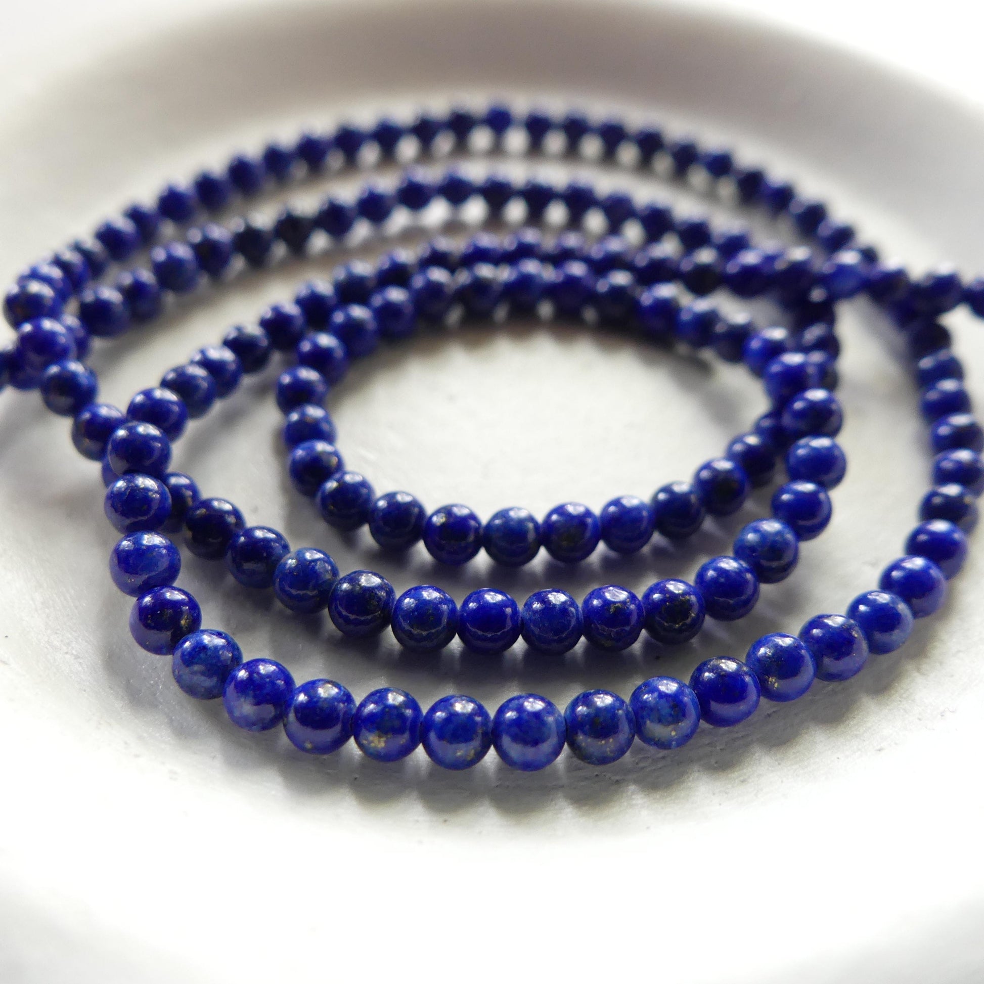 2.5mm Smooth Lapis Lazuli Beads 15" Blue Lapis Gemstone Beads for Jewelry Making Beading Craft Gift Beads DIY Jewelry Making