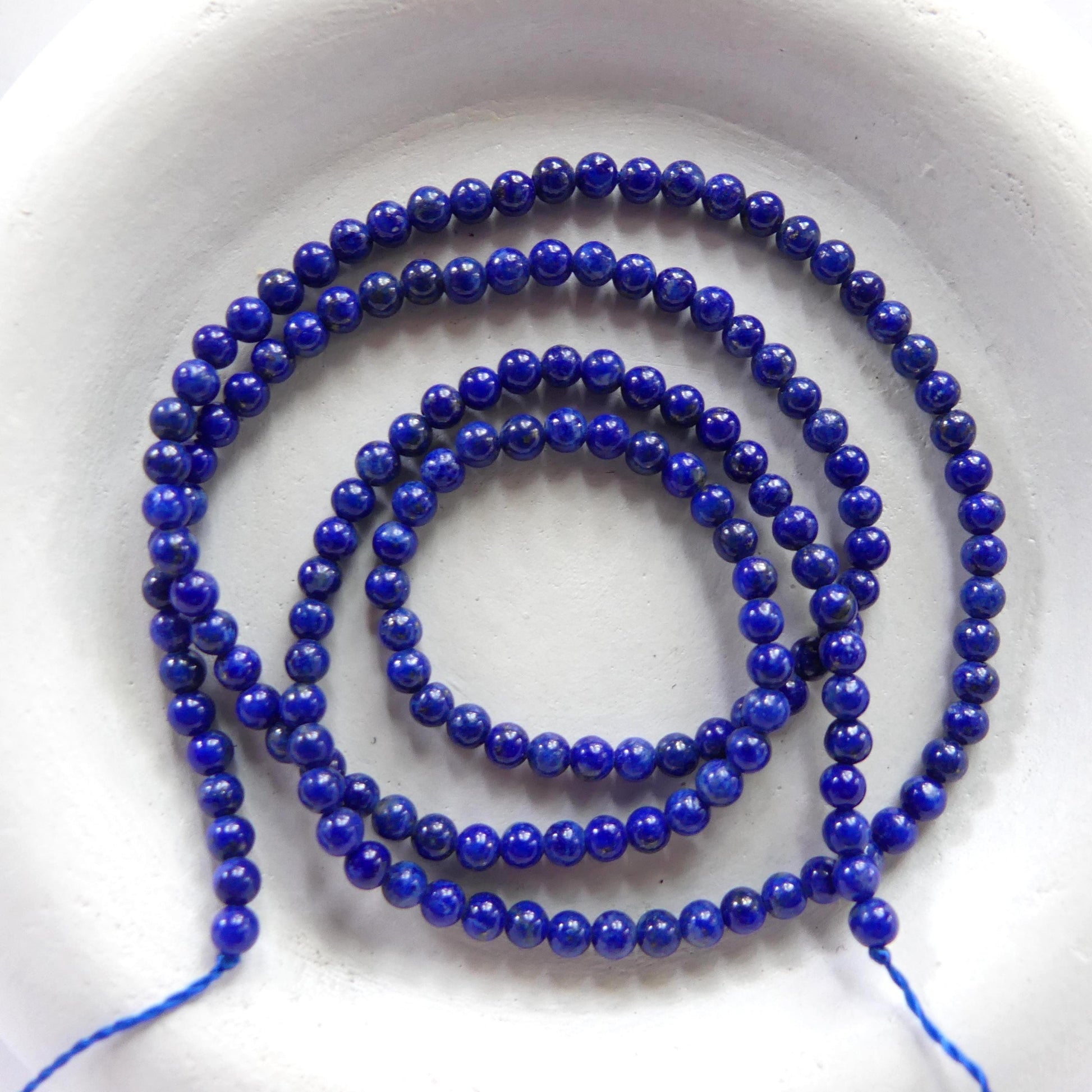 2.5mm Smooth Lapis Lazuli Beads 15" Blue Lapis Gemstone Beads for Jewelry Making Beading Craft Gift Beads DIY Jewelry Making