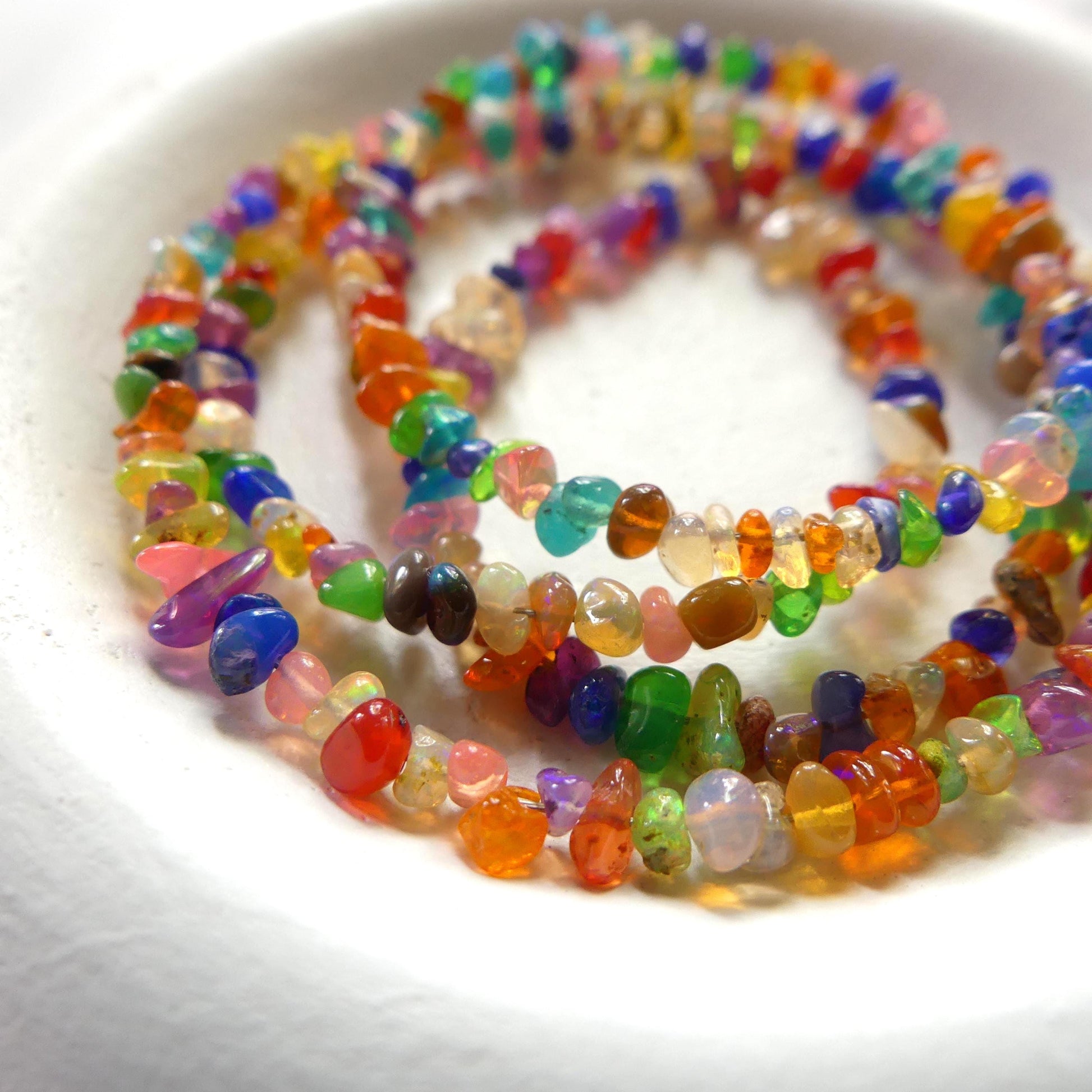 2mm-5mm Colorful Opal Beads 18" Disco Opal Chips Genuine Beads Natural Irregular Multi Color Opal Jewelry Making Beading Craft Gift Beads
