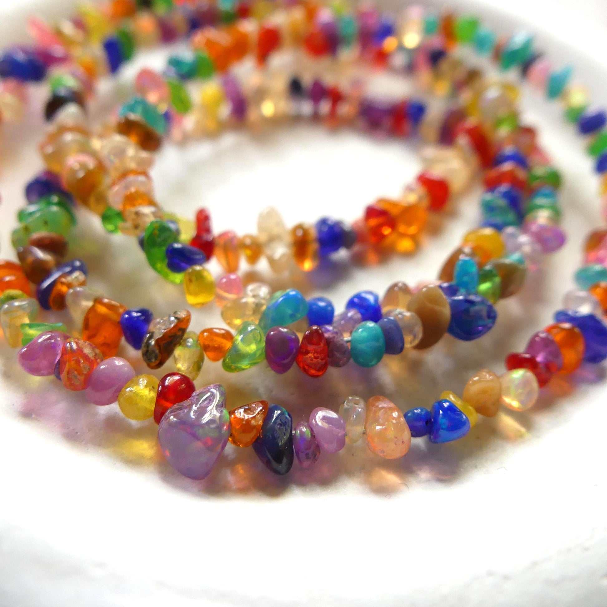 2mm-5mm Colorful Opal Beads 18" Disco Opal Chips Genuine Beads Natural Irregular Multi Color Opal Jewelry Making Beading Craft Gift Beads