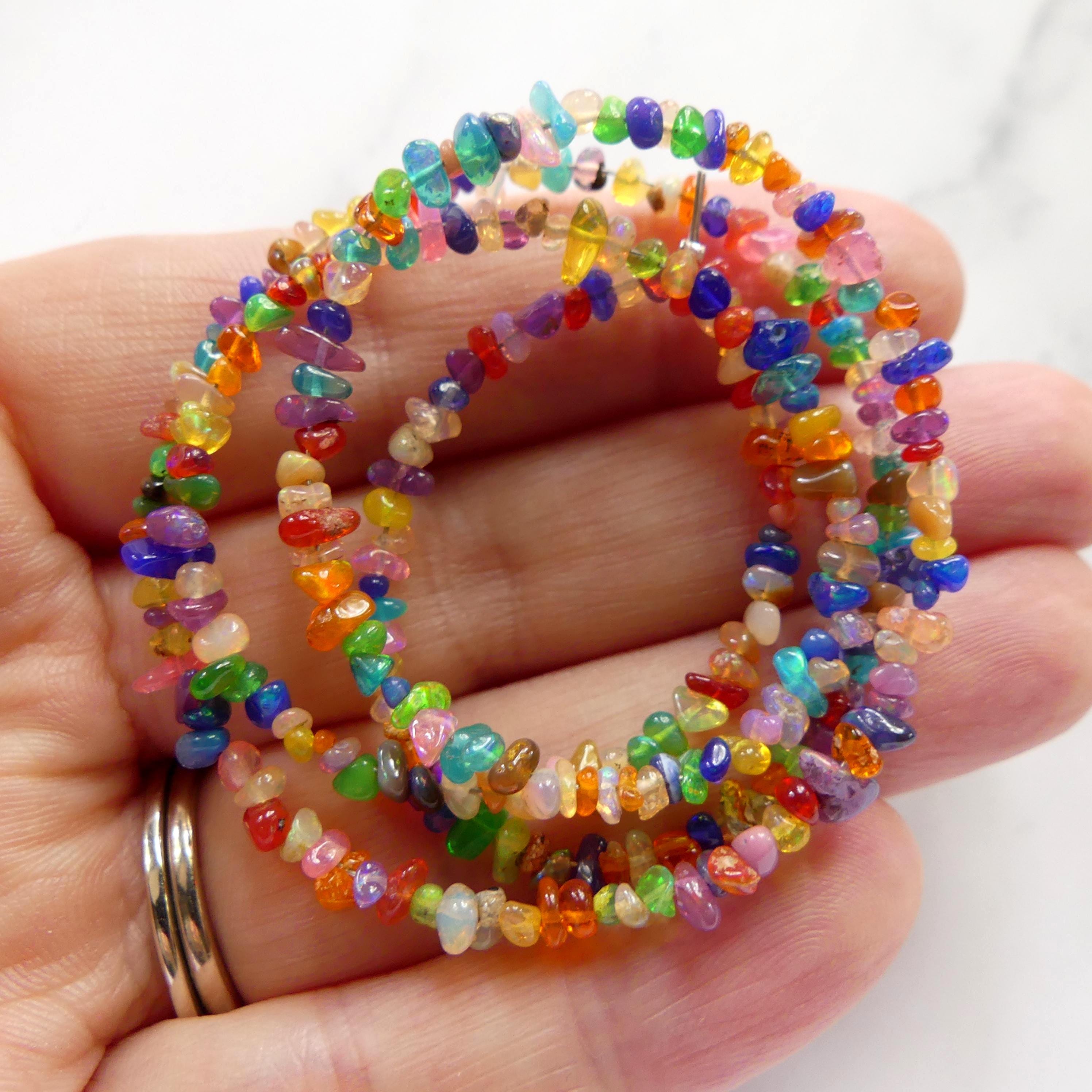 2mm-5mm Colorful Opal Beads 18" Disco Opal Chips Genuine Beads Natural Irregular Multi Color Opal Jewelry Making Beading Craft Gift Beads