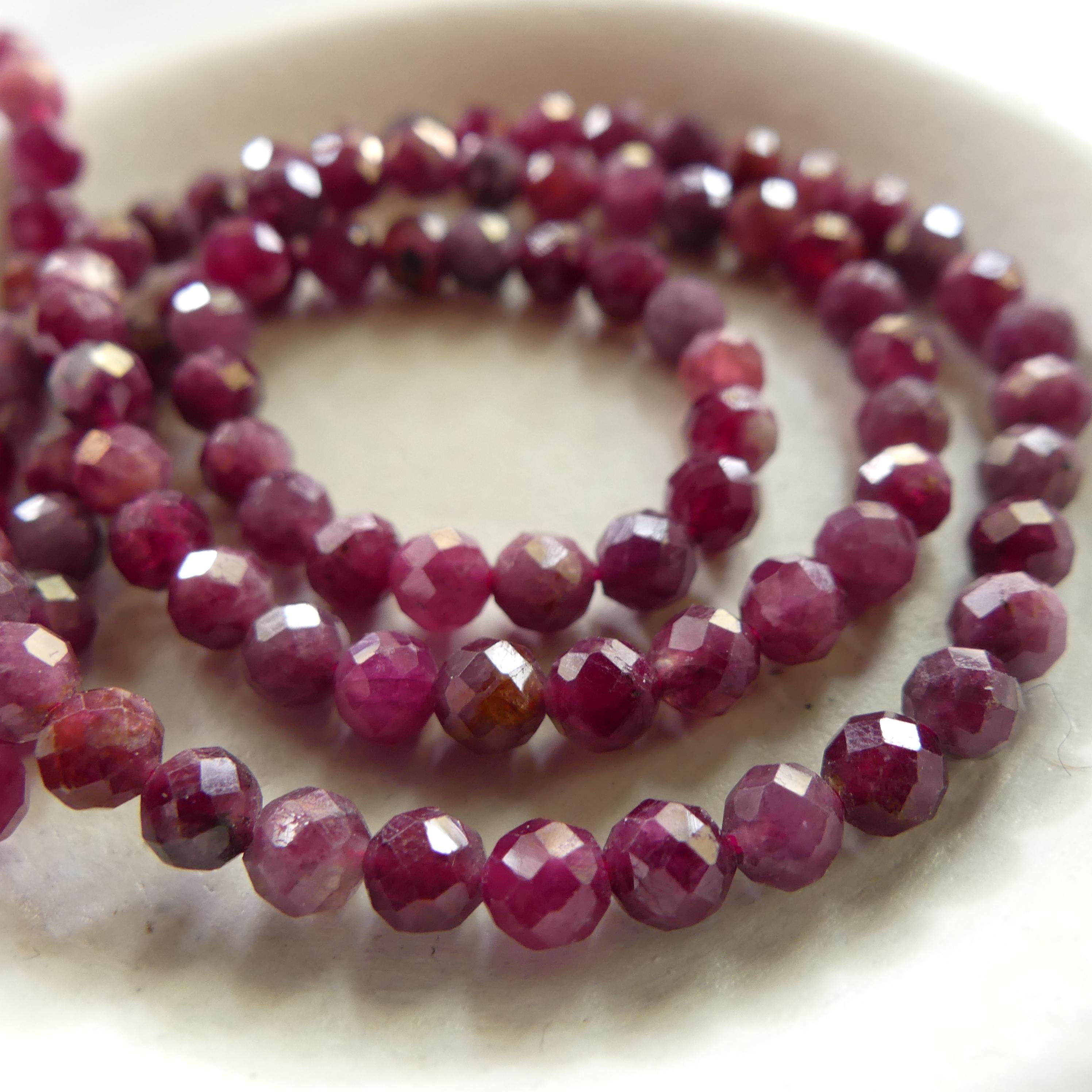 4mm Pink Rubellite Beads Pink Tourmaline Faceted Beads Crystal 15" Sparkly Gemstone Beads for Jewelry Making Beading Gift October Birthstone