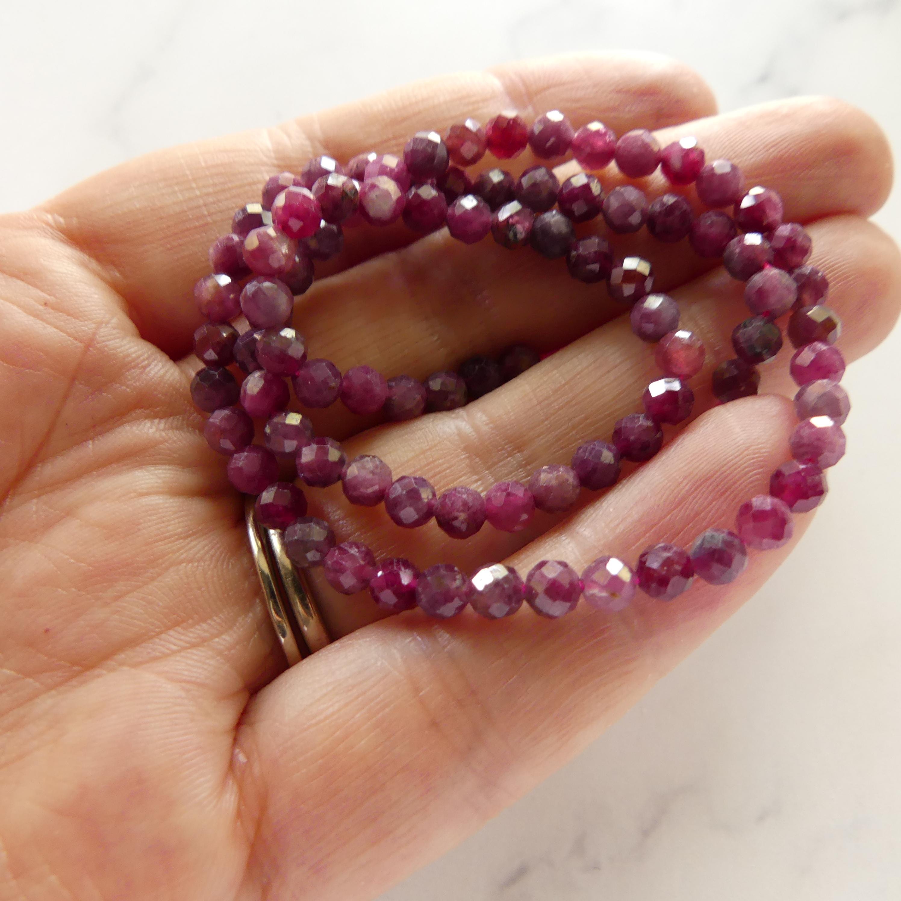 4mm Pink Rubellite Beads Pink Tourmaline Faceted Beads Crystal 15" Sparkly Gemstone Beads for Jewelry Making Beading Gift October Birthstone
