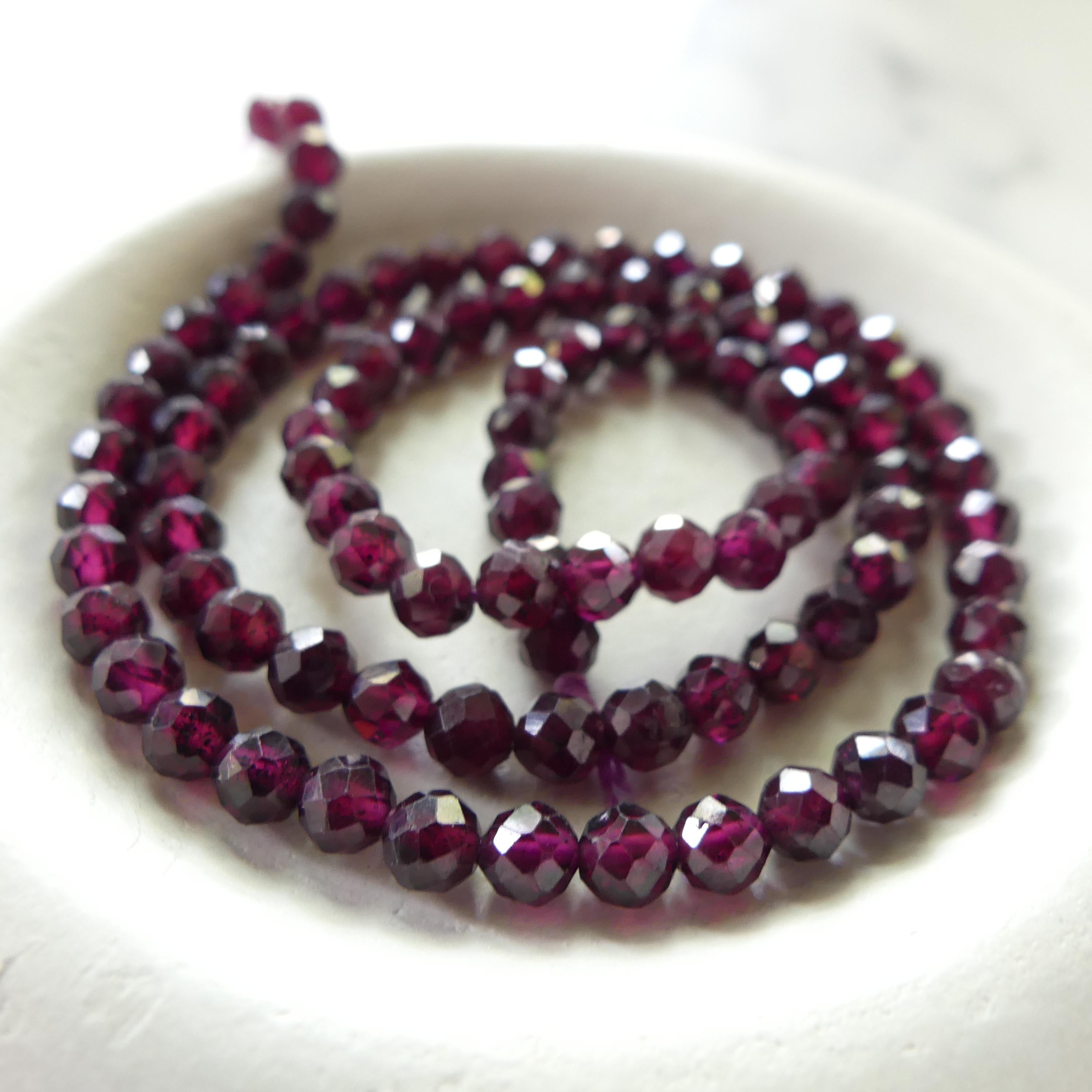 4mm AAA Rhodolite Garnet Beads Faceted Beads 15" Natural Purple Garnet Gemstone Beads Beading Crafter Gift January Birthstone