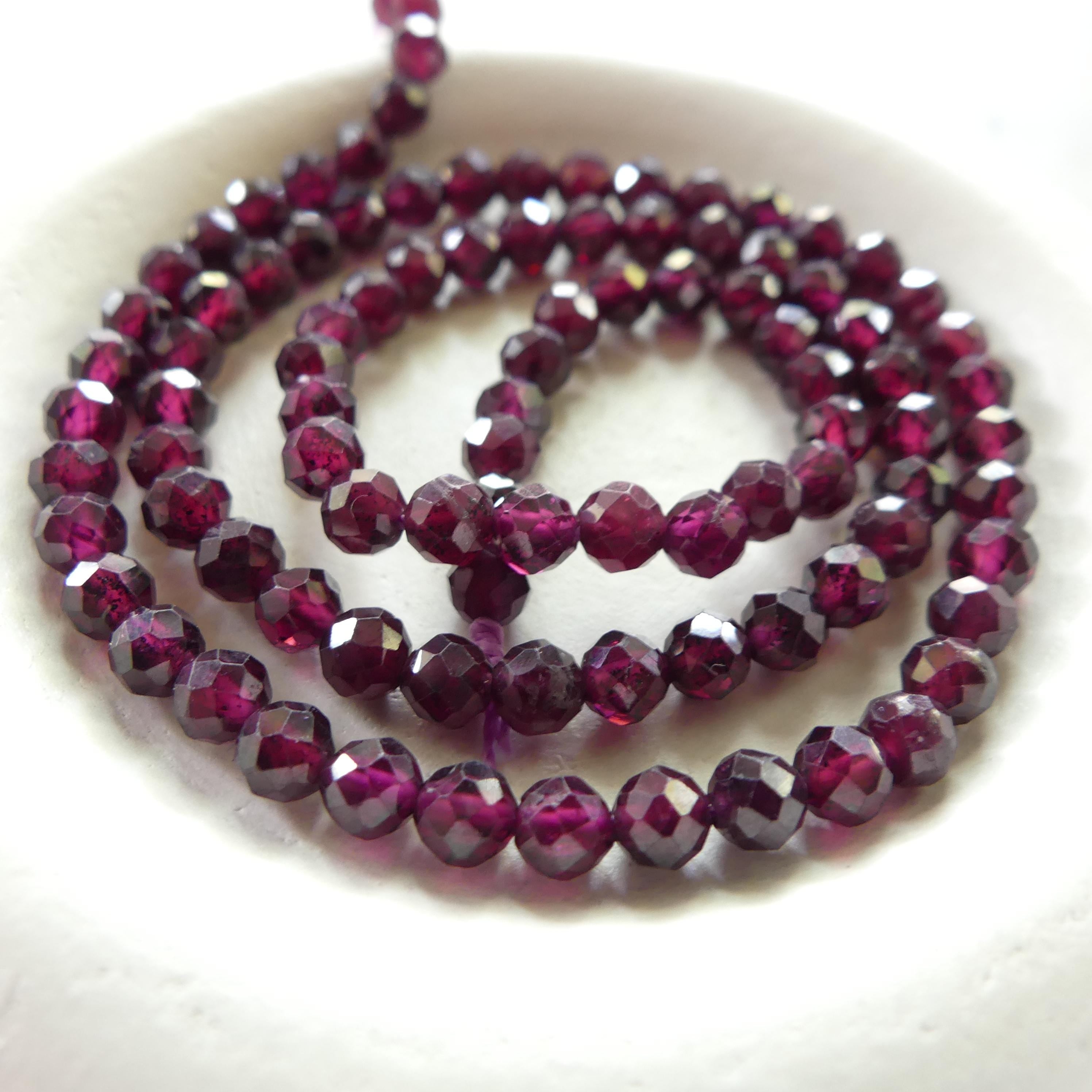 4mm AAA Rhodolite Garnet Beads Faceted Beads 15" Natural Purple Garnet Gemstone Beads Beading Crafter Gift January Birthstone