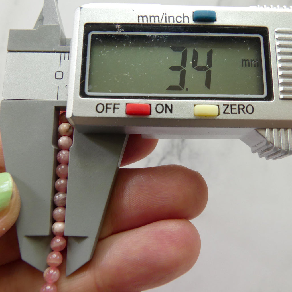 3mm Natural Rhodochrosite Beads Smooth 15" Nude Pink Genuine Gemstone Beads Jewelry Making Beading Craft Gift Beads Self-Love Abundance