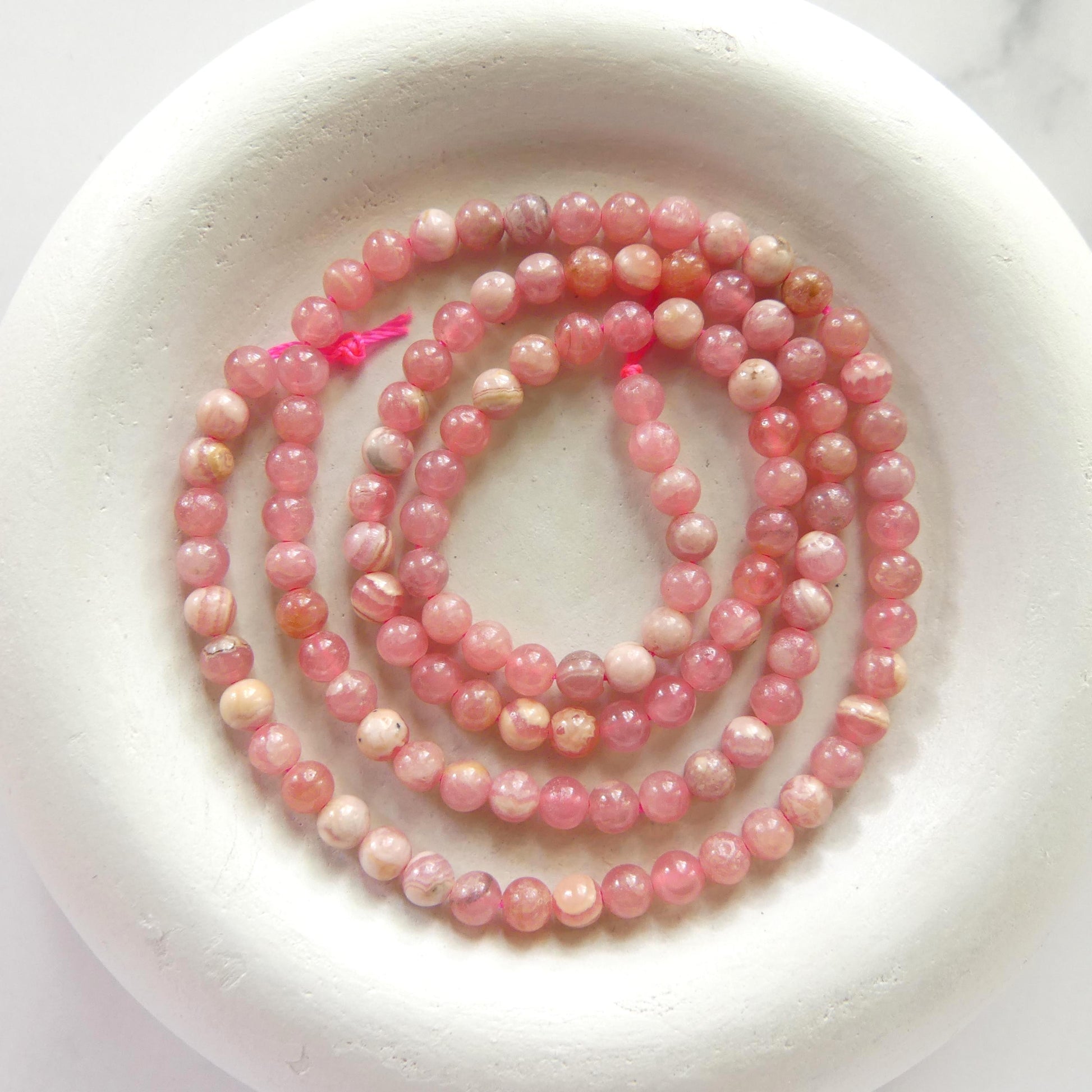 3mm Natural Rhodochrosite Beads Smooth 15" Nude Pink Genuine Gemstone Beads Jewelry Making Beading Craft Gift Beads Self-Love Abundance