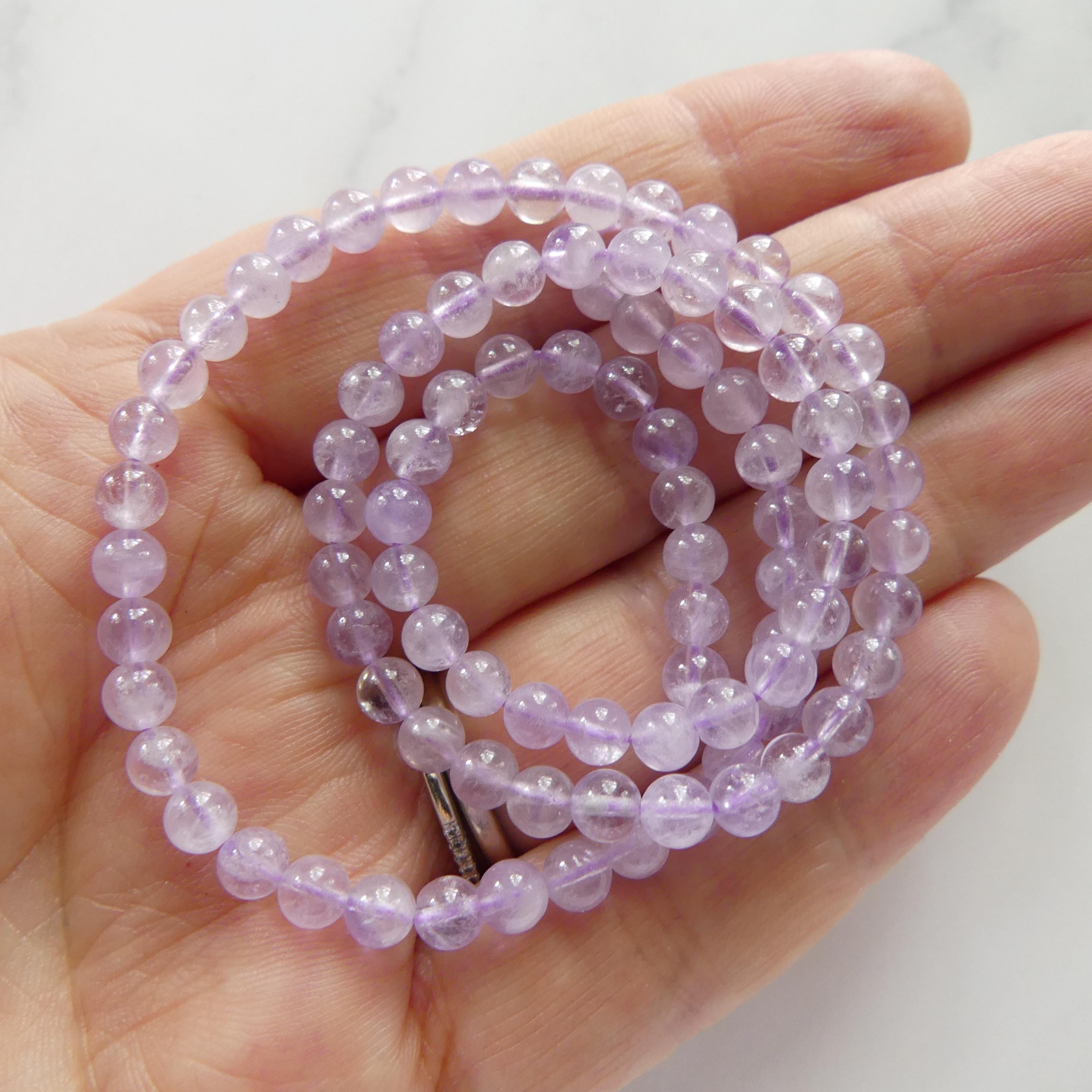 4mm AAA Lilac Amethyst Beads Smooth 15" Natural Lavender Amethyst Pink Gemstone Beads Beading Crafter Gift February Birthstone