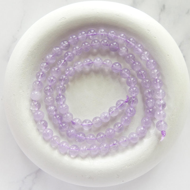 4mm AAA Lilac Amethyst Beads Smooth 15" Natural Lavender Amethyst Pink Gemstone Beads Beading Crafter Gift February Birthstone