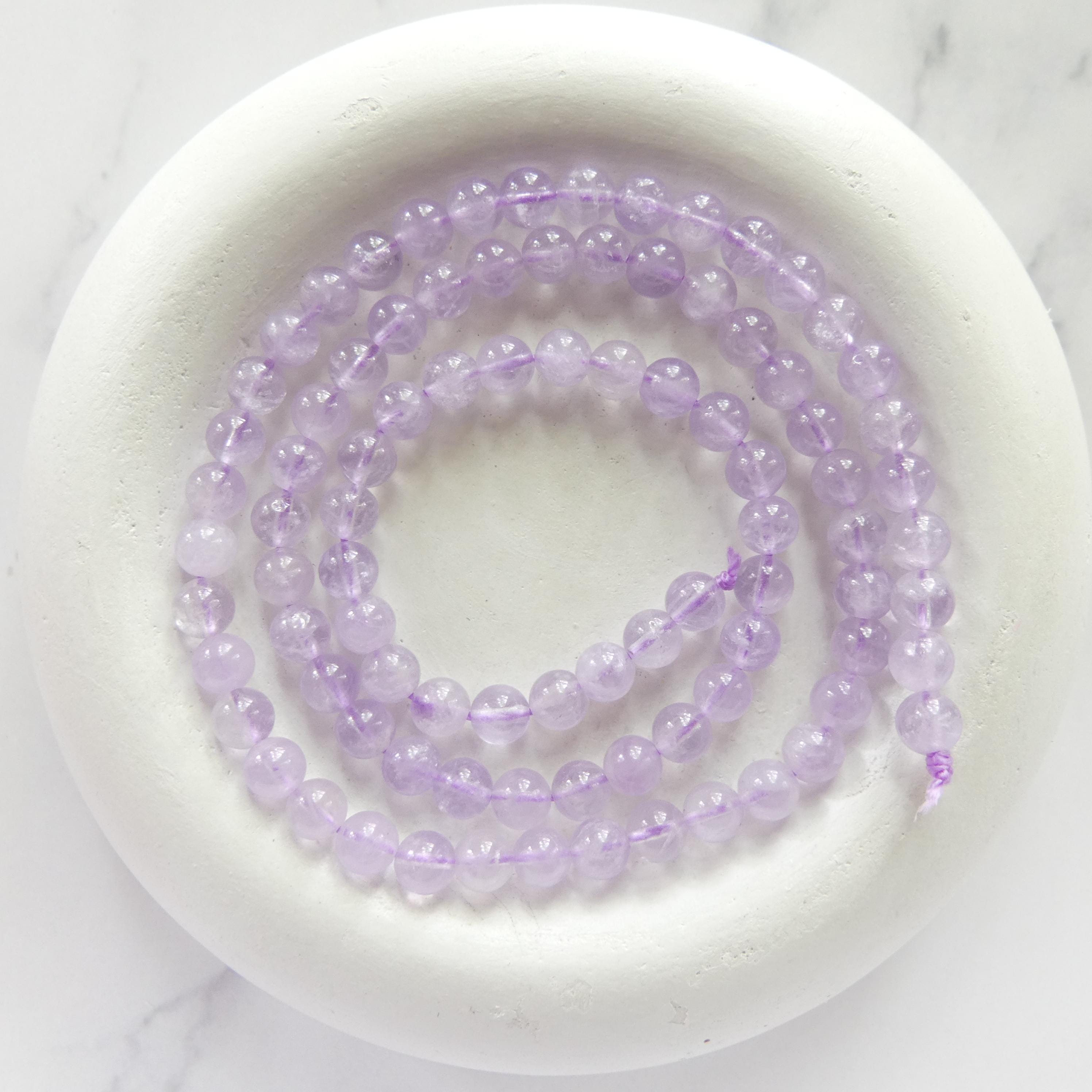 4mm AAA Lilac Amethyst Beads Smooth 15" Natural Lavender Amethyst Pink Gemstone Beads Beading Crafter Gift February Birthstone