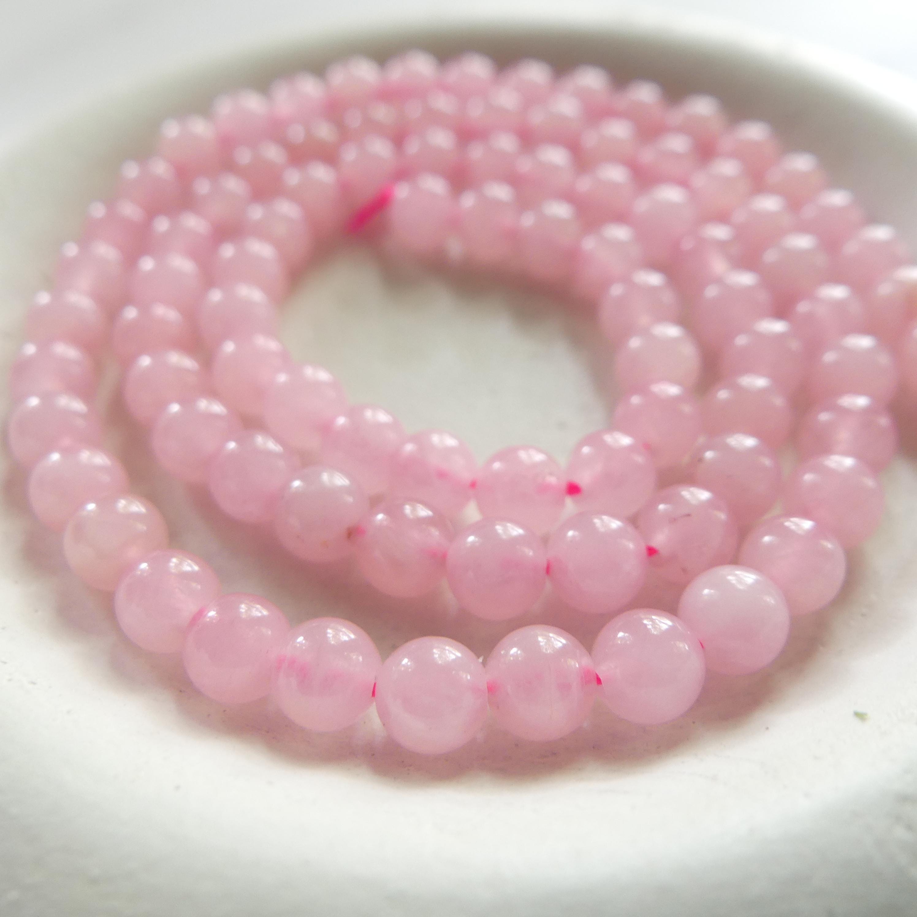 4mm AAA Rose Quartz Beads Smooth 15" Pale Pink Genuine Gemstone Beads for Jewelry Making Beading Craft Gift Beads