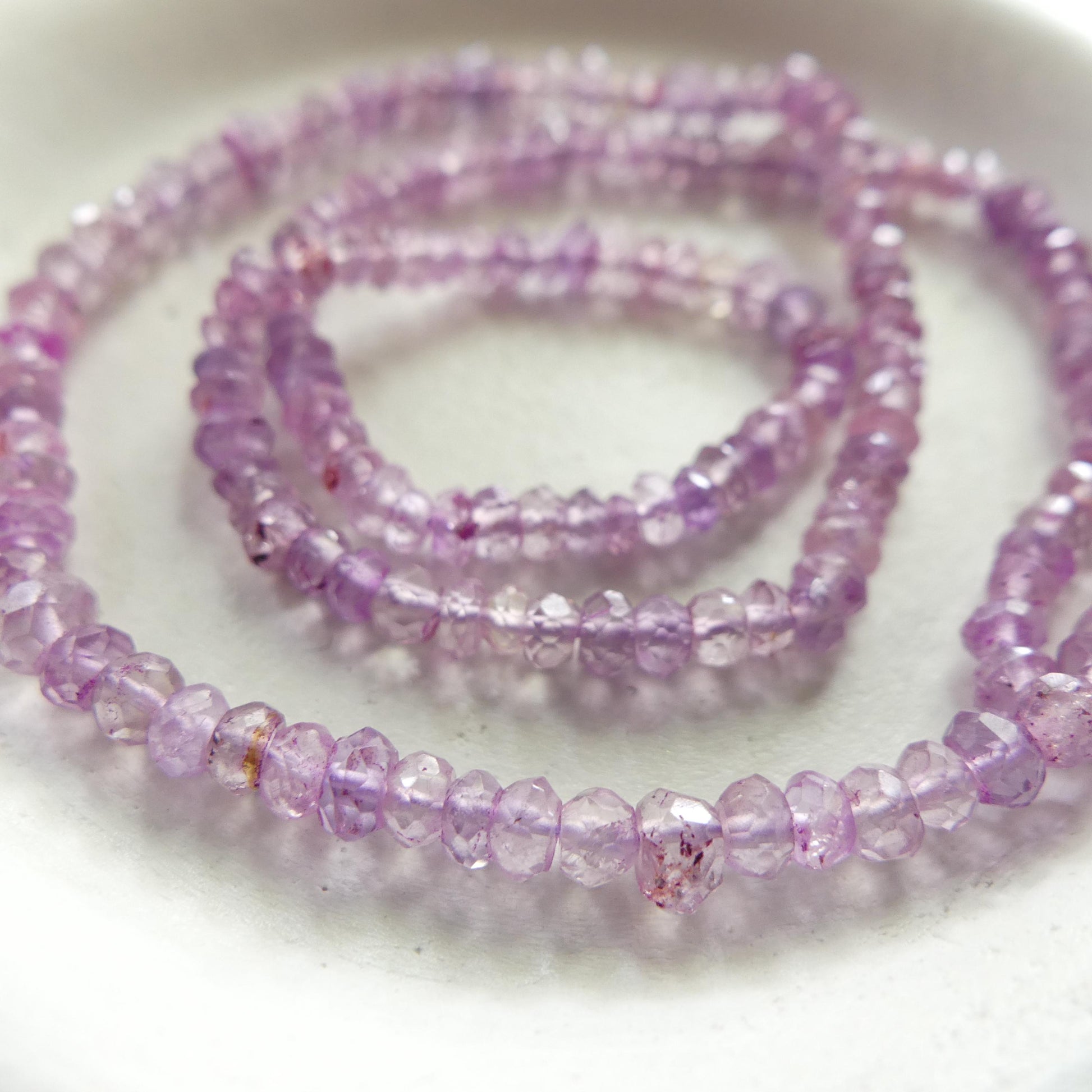 3mm Pink Amethyst Beads Hand Faceted Rondelle Beads 13" Natural Pink Amethyst Gemstone Beads Beading Crafter Gift February Birthstone
