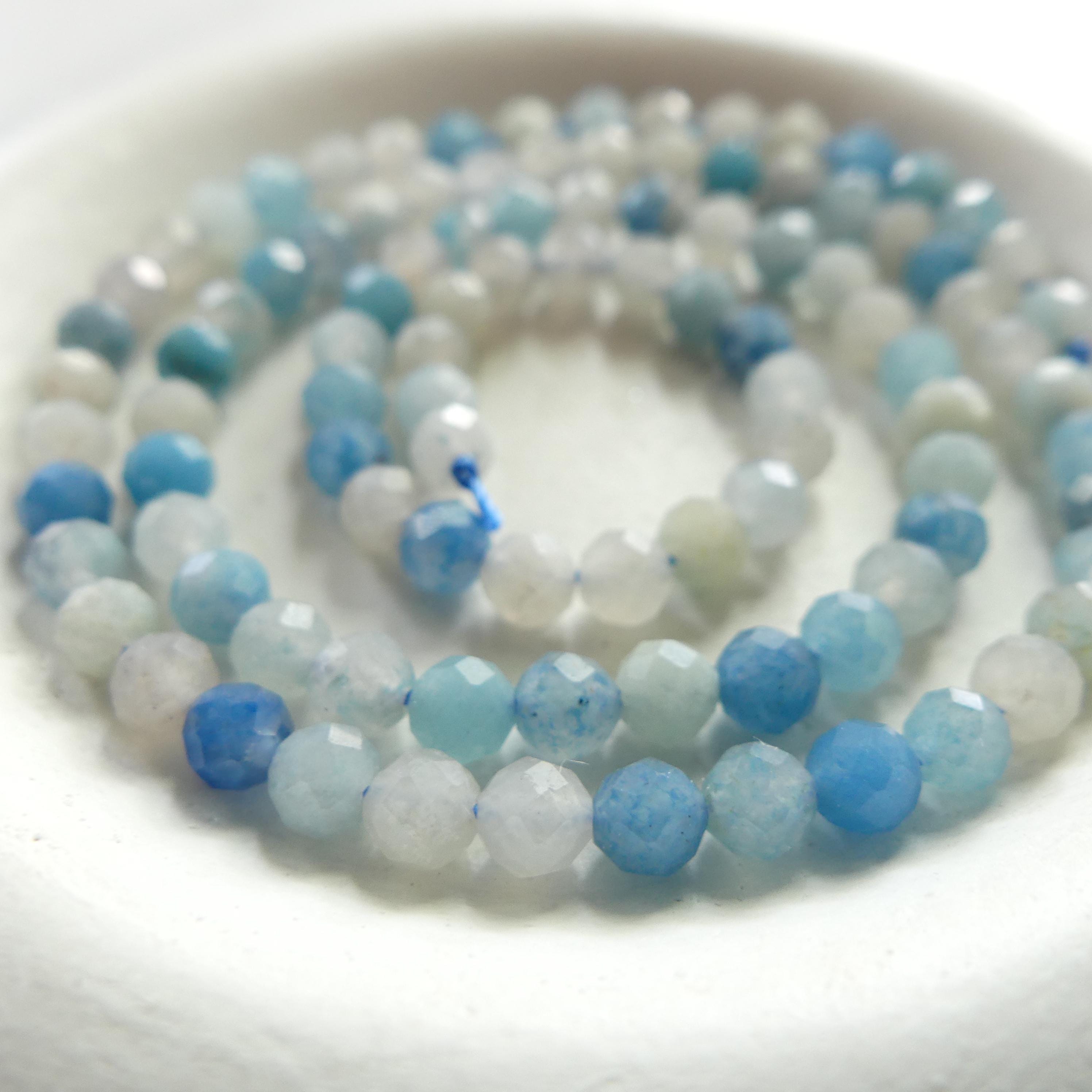 4mm AAA Trolleite Beads Faceted 15" Rare Gemstone Beads Beading Crafter Gift DIY Jewelry making Lazulite Scorzalite Quartz Mix