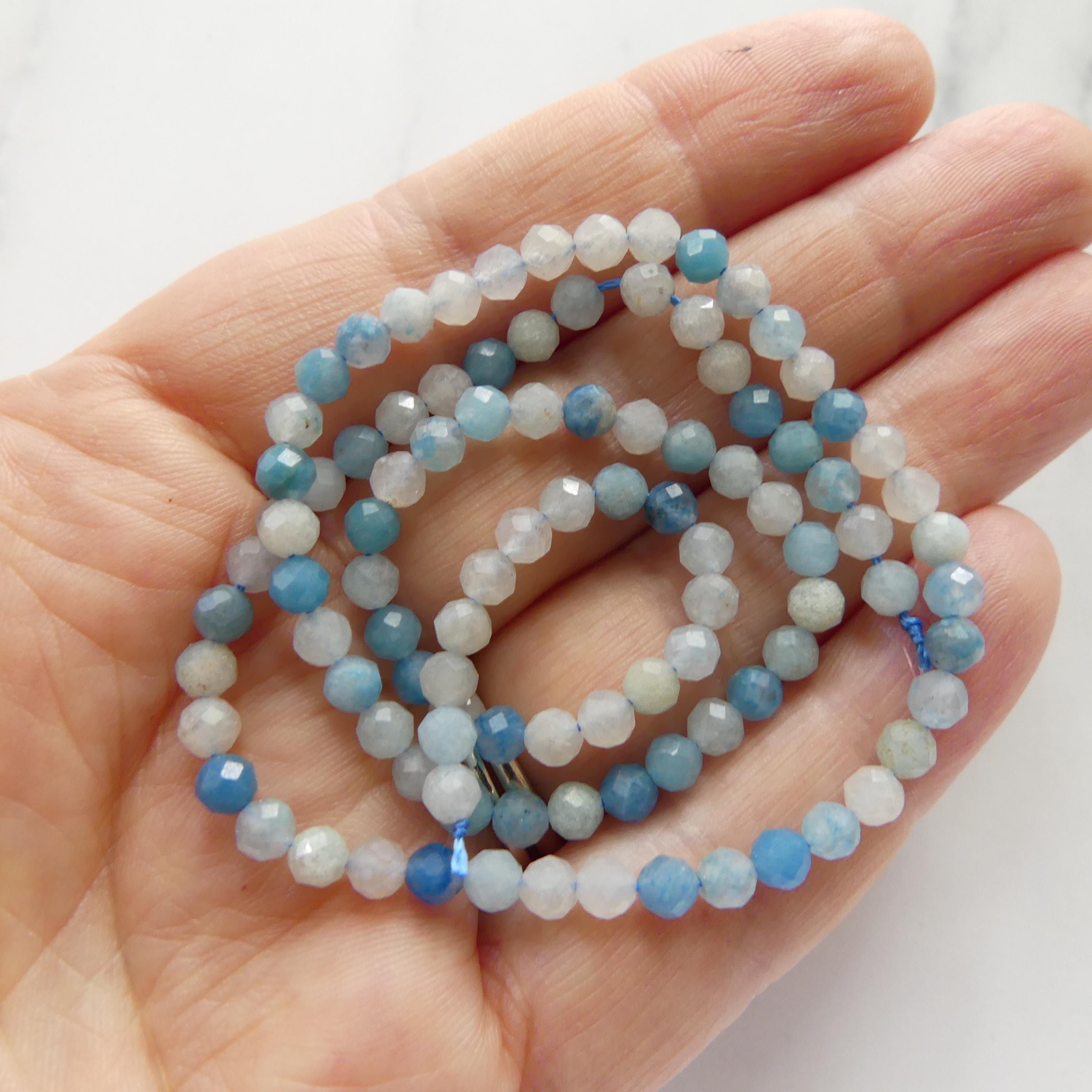 4mm AAA Trolleite Beads Faceted 15" Rare Gemstone Beads Beading Crafter Gift DIY Jewelry making Lazulite Scorzalite Quartz Mix